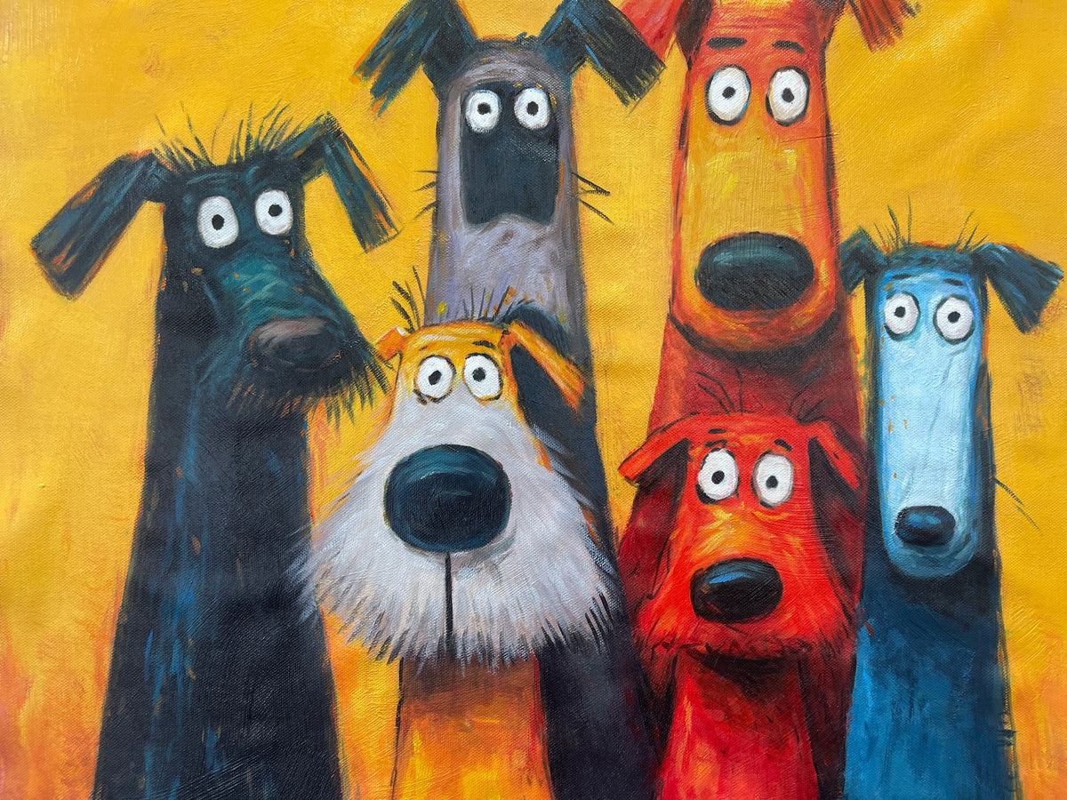 Yellow Dog Parade Wall Art | Olyrel