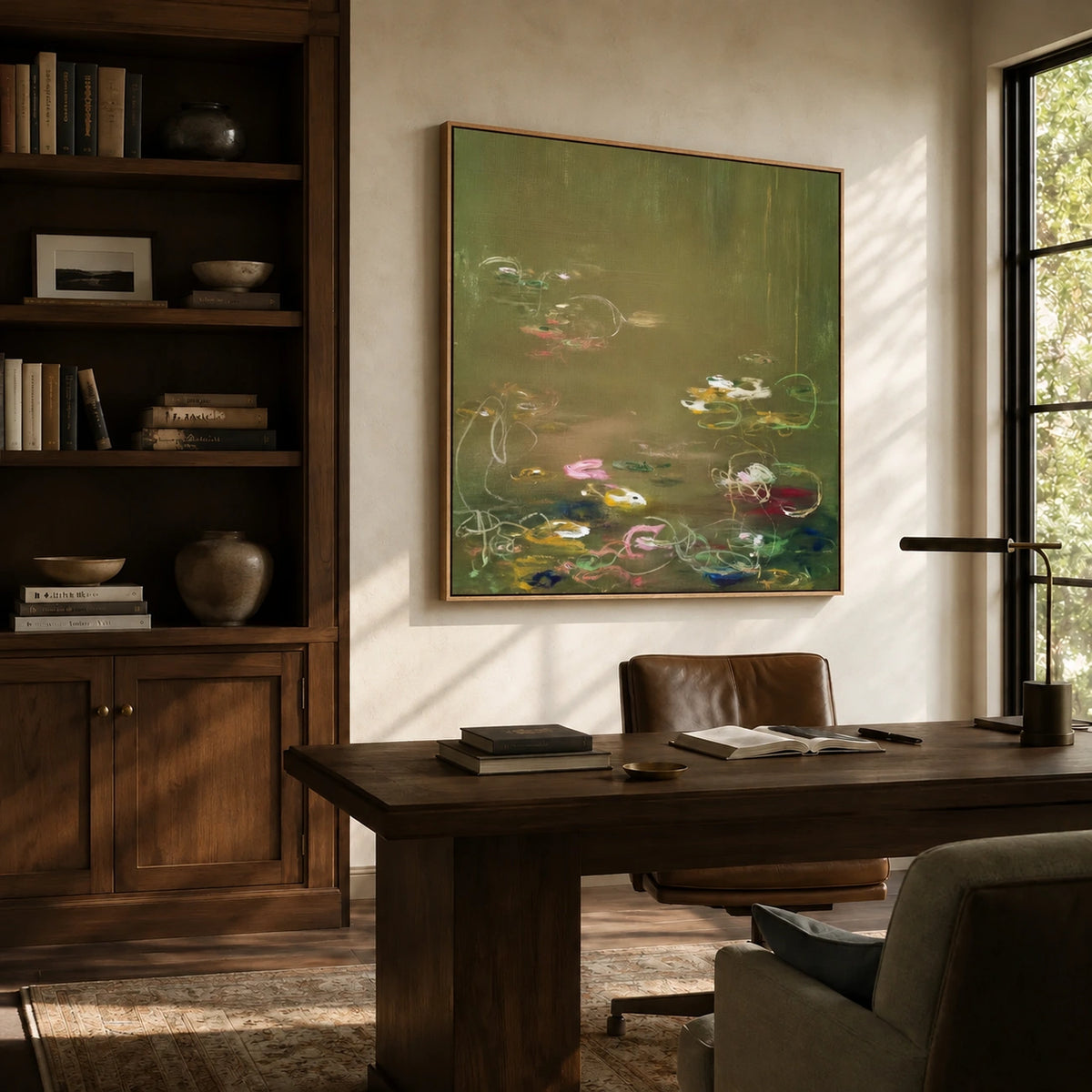 Olive Lily Reflections Wall Art β interior room setting 2