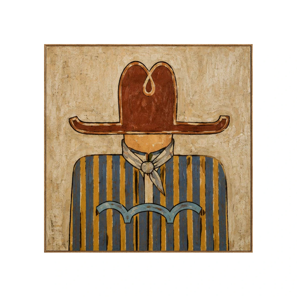 Striped Frontier Wall Art β full artwork in a natural wood frame