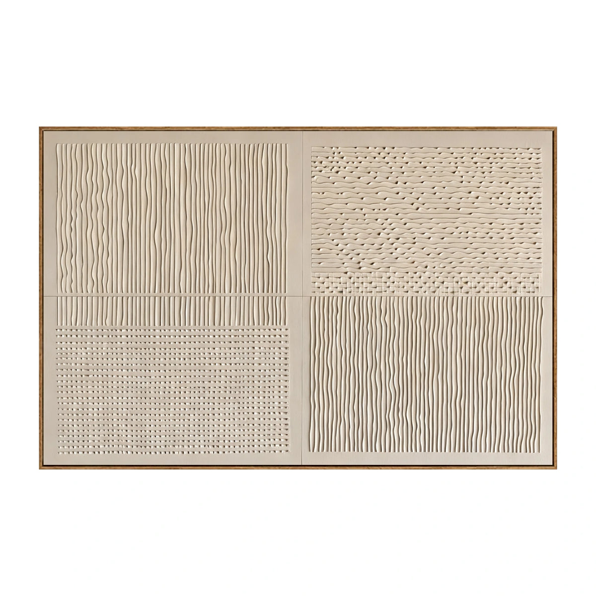 Woven Earth Relief Wall Art β full artwork in a natural wood frame