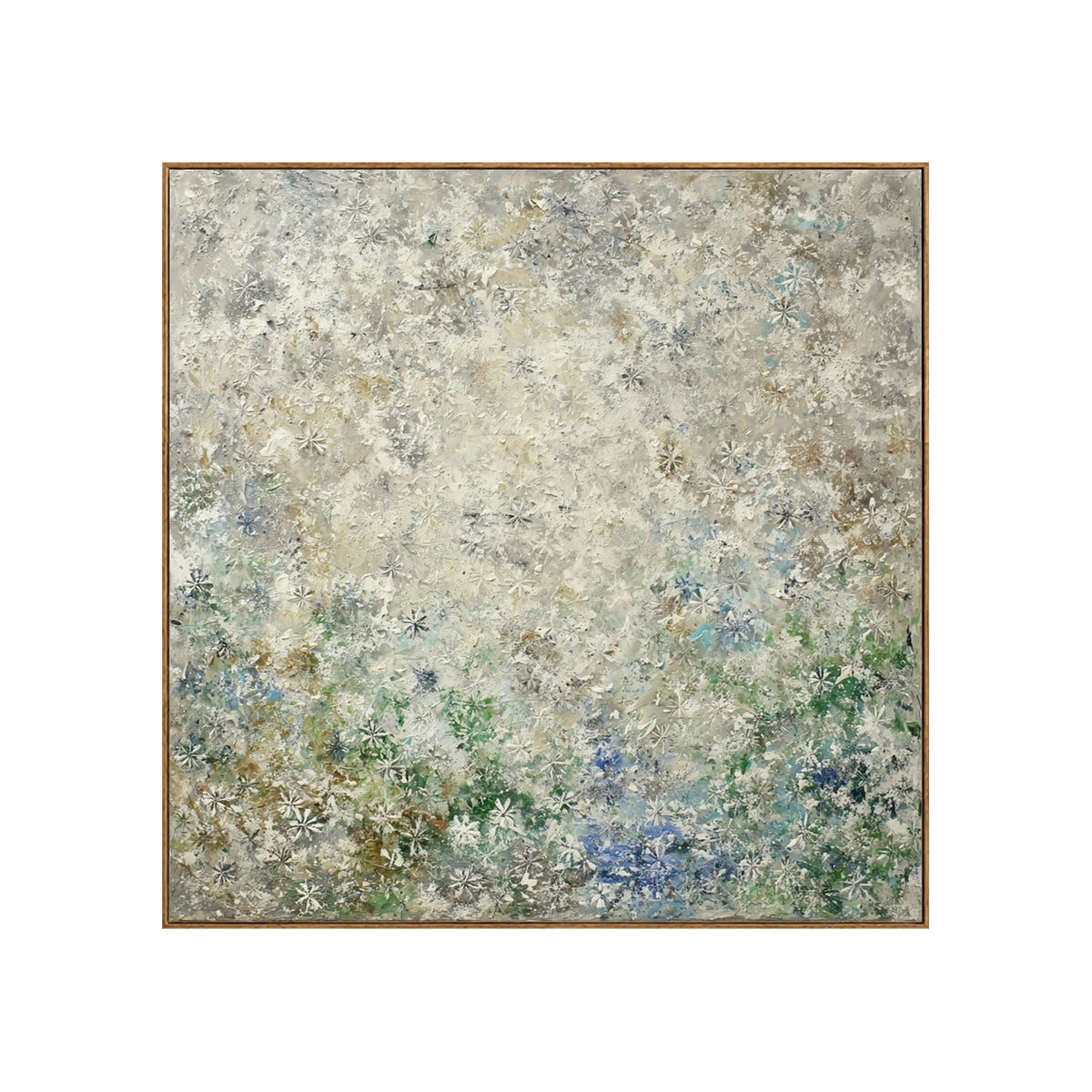 Silver Meadow Drift Wall Art β full artwork in a natural wood frame
