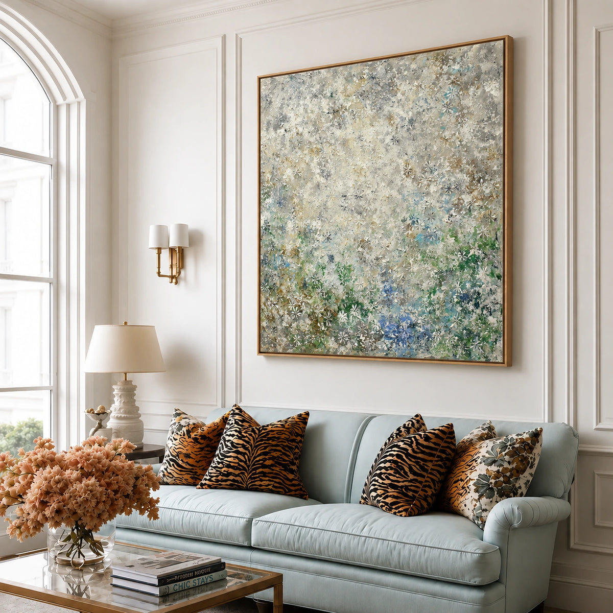 Silver Meadow Drift Wall Art β interior room setting 1