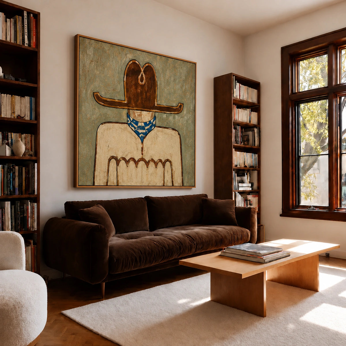 Blue Bandana Frontier Wall Art β interior room setting 1