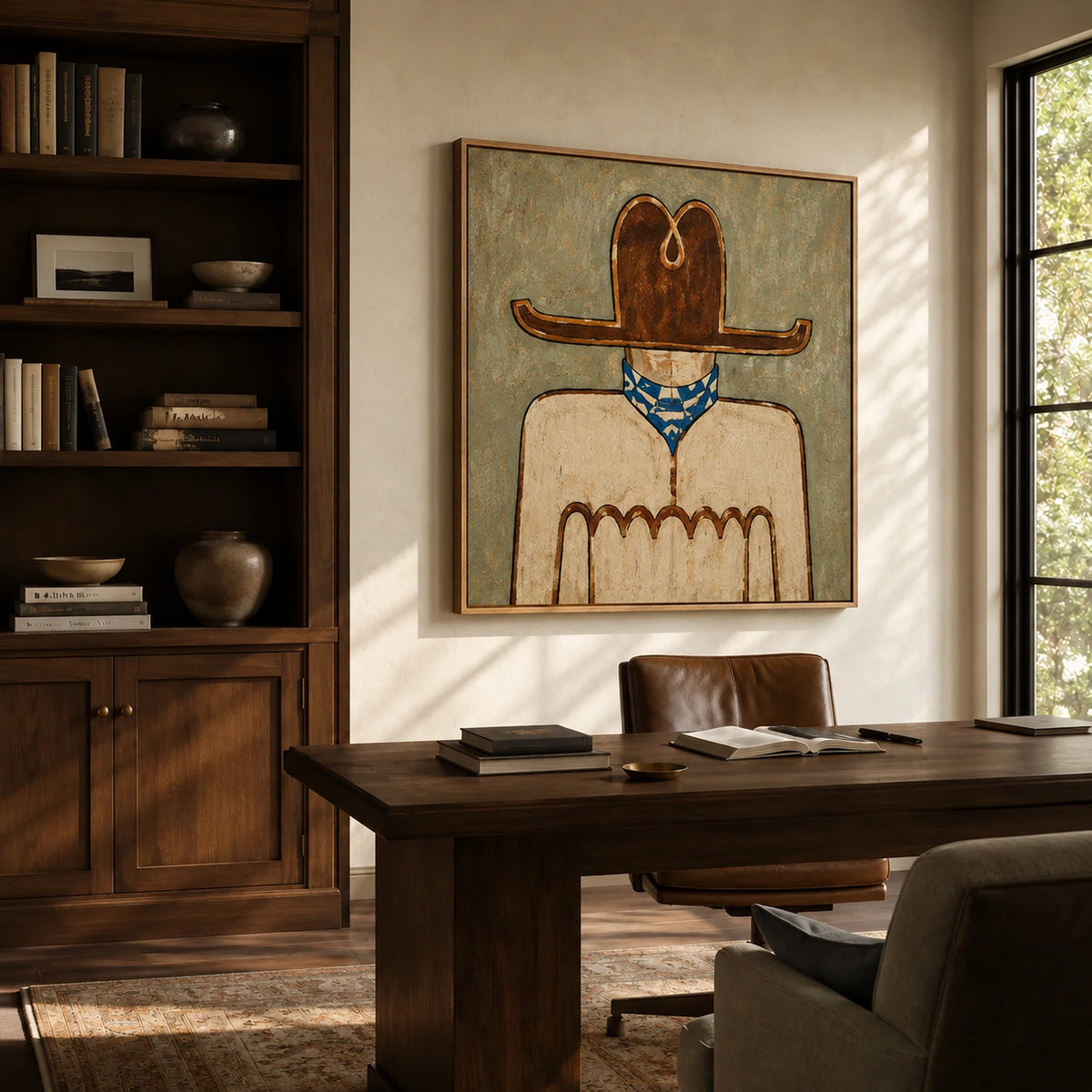 Blue Bandana Frontier Wall Art β interior room setting 3