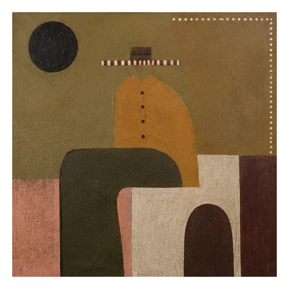Ochre Moon Seat Wall Art β complete artwork