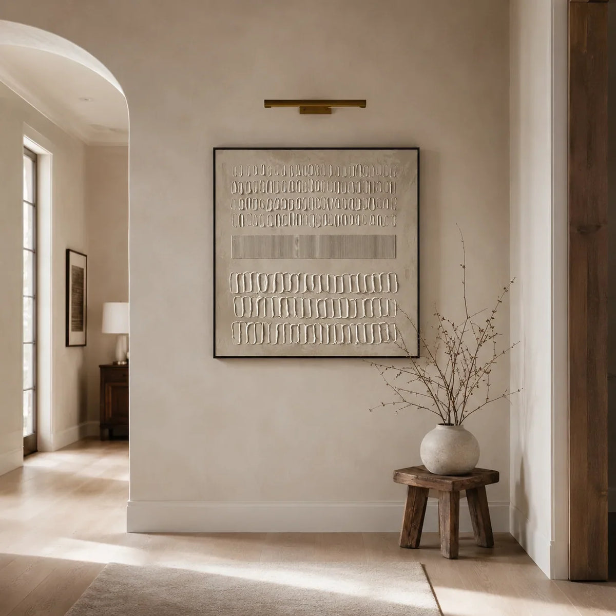 Quiet Marks Textured Wall Art shown in a quiet home office | Olyrel