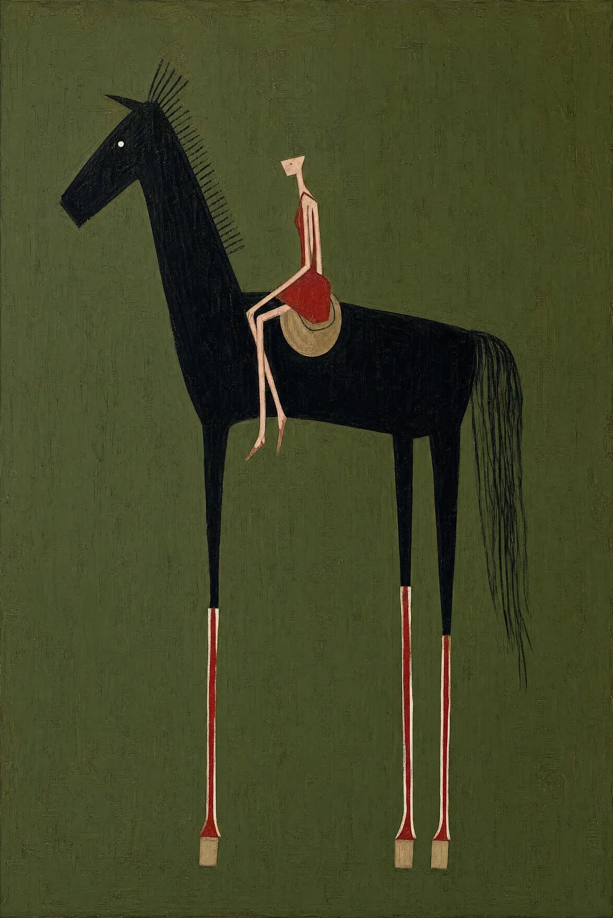 Original artwork view of Folk Rider Horse Wall Art | Olyrel