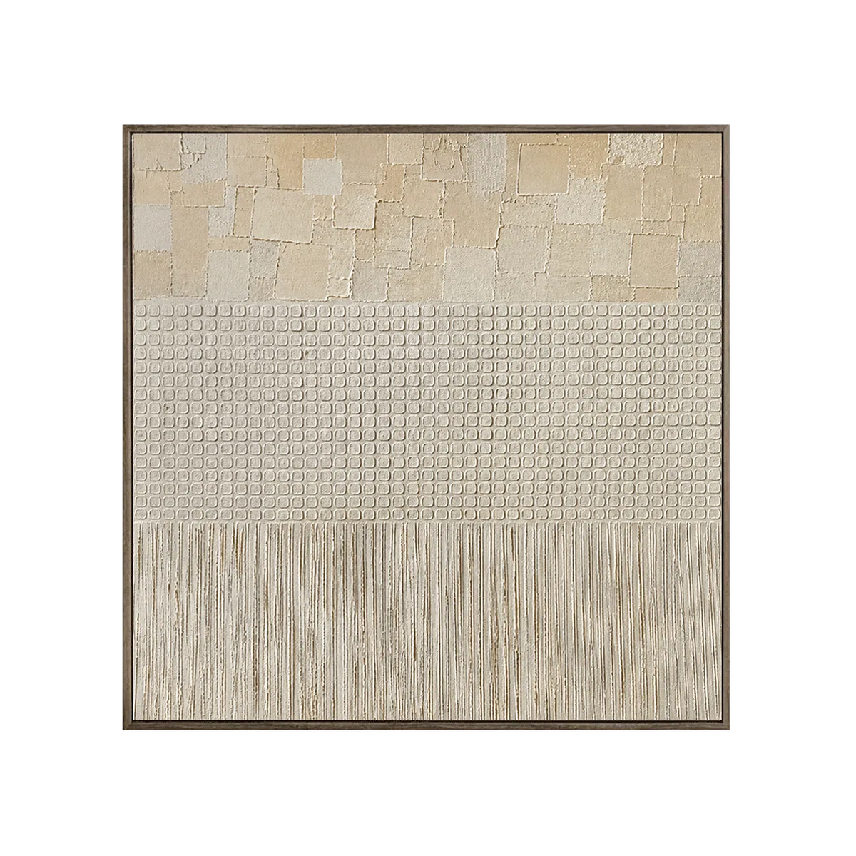 Ivory Grid Textured Wall Art | Olyrel