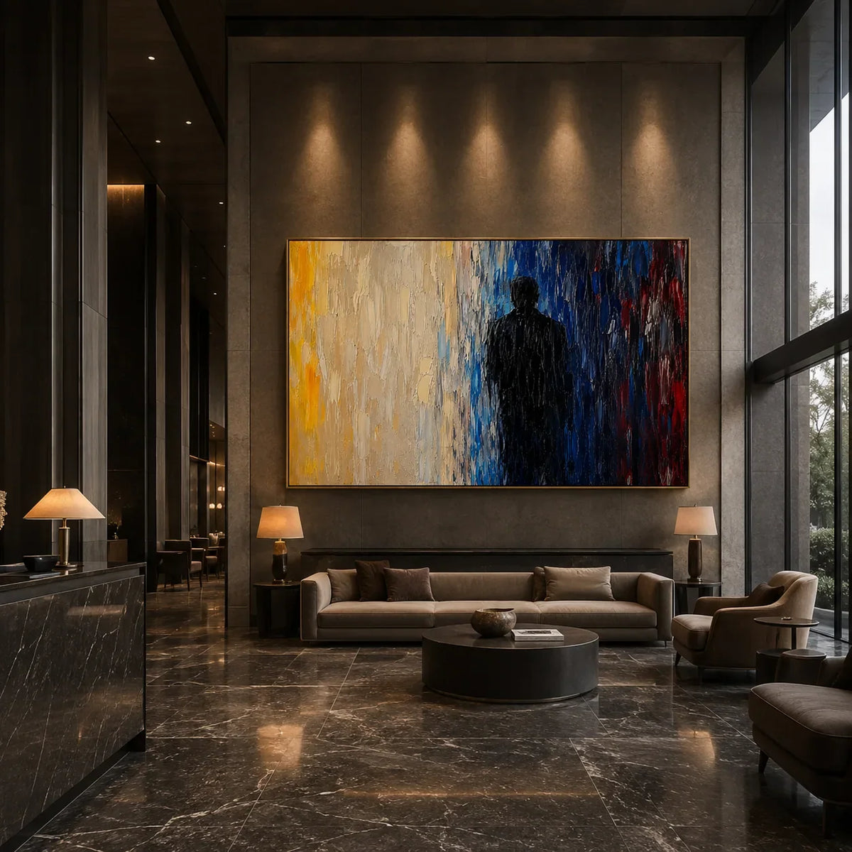 Shadow Figure Abstract Wall Art lifestyle view 6 | Olyrel