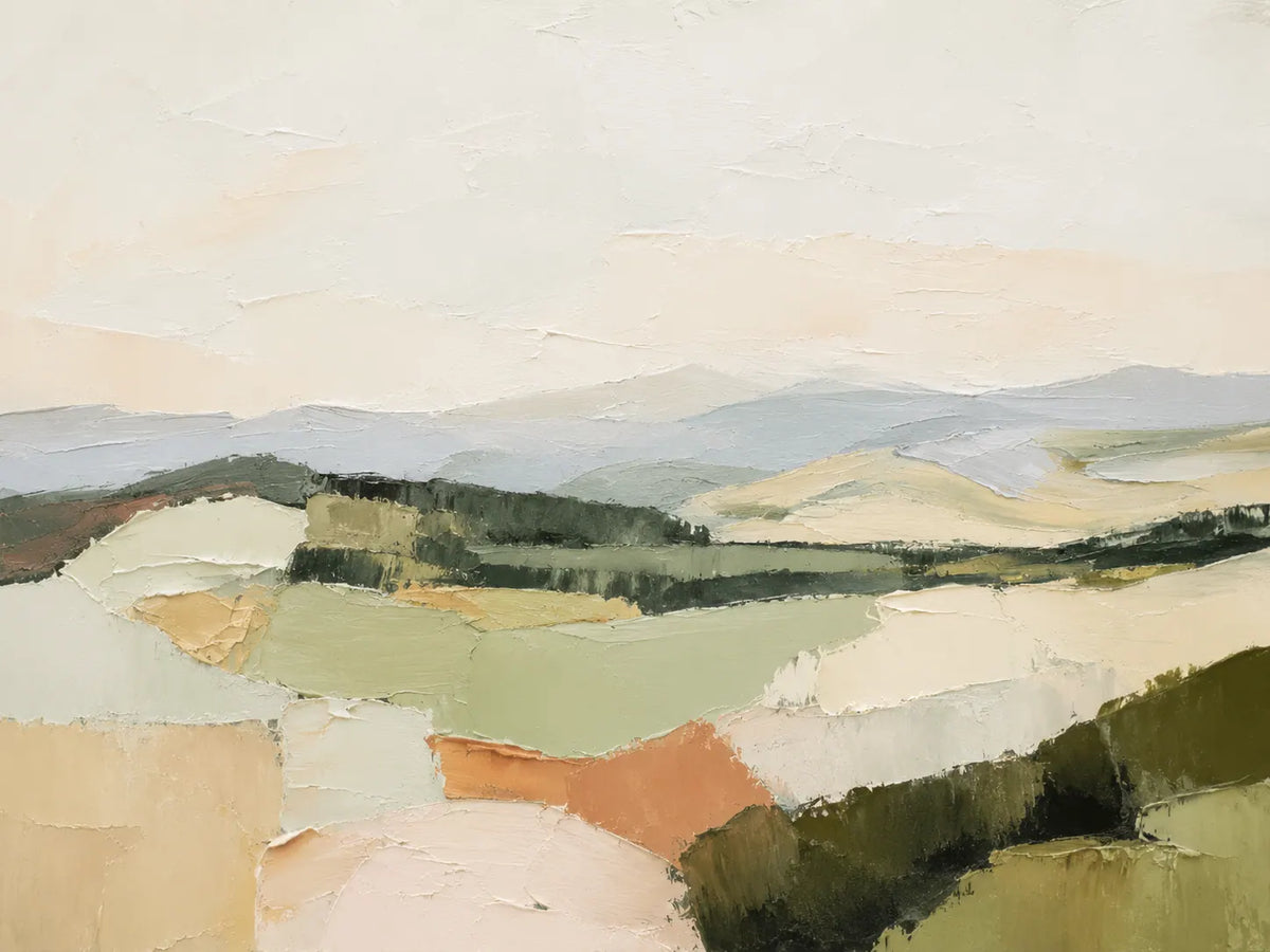 Patchwork Hills Landscape Wall Art room scene 1 | Olyrel