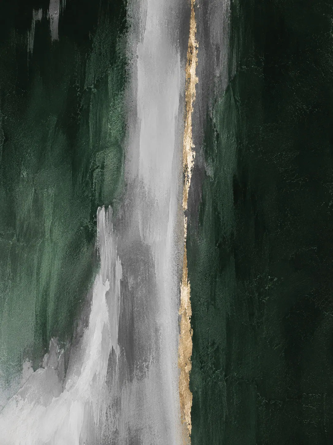 Verdant Cascade Abstract Wall Art room scene 1 | Olyrel