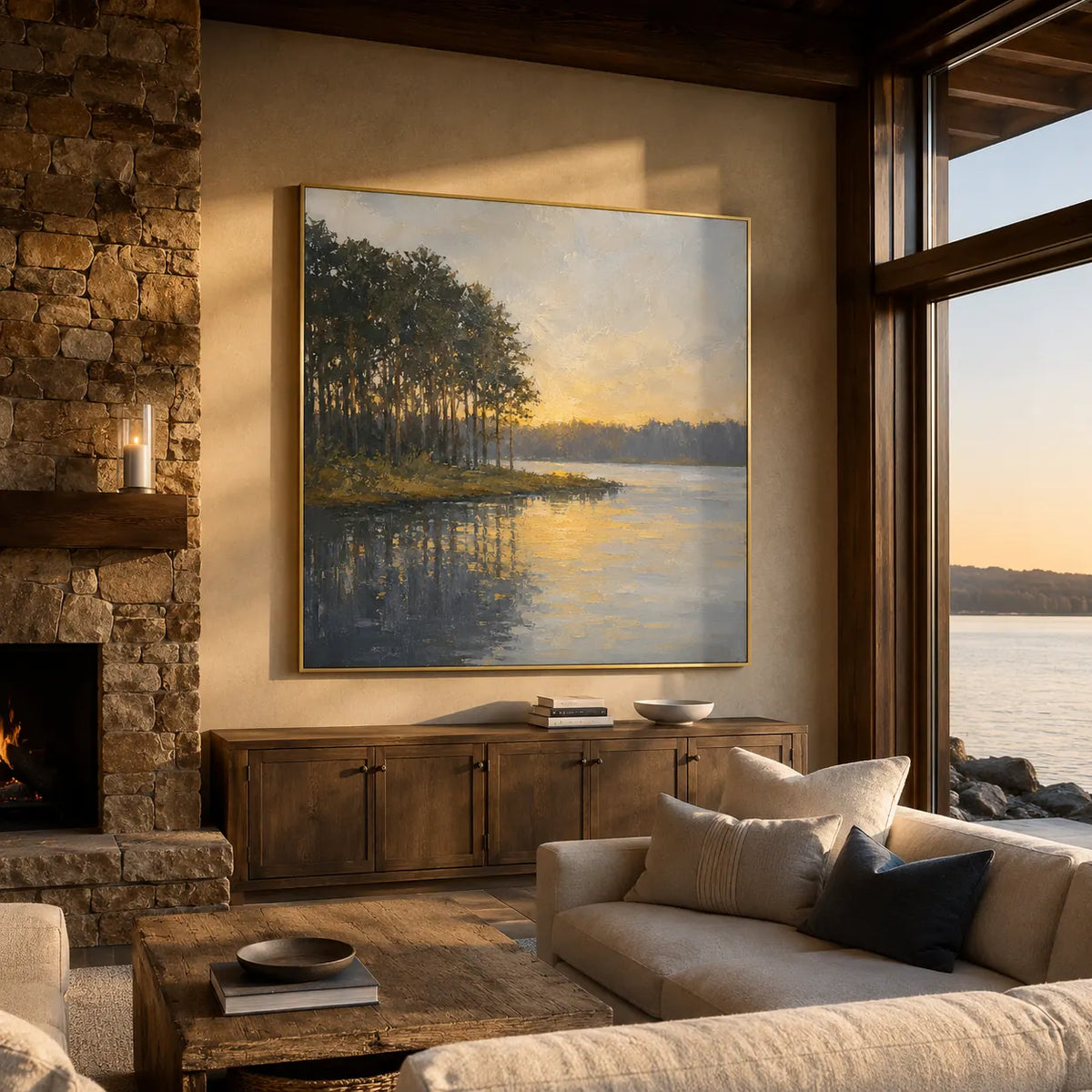 Golden Grove Landscape Wall Art room scene 3 | Olyrel
