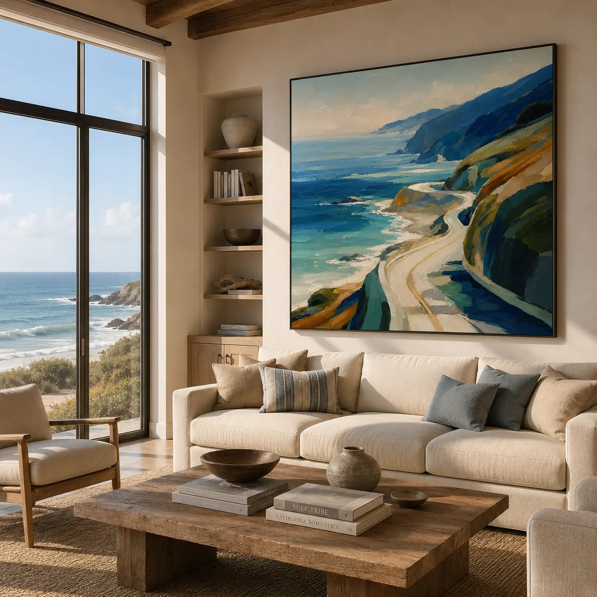 Coastal Road Landscape Wall Art room scene 3 | Olyrel