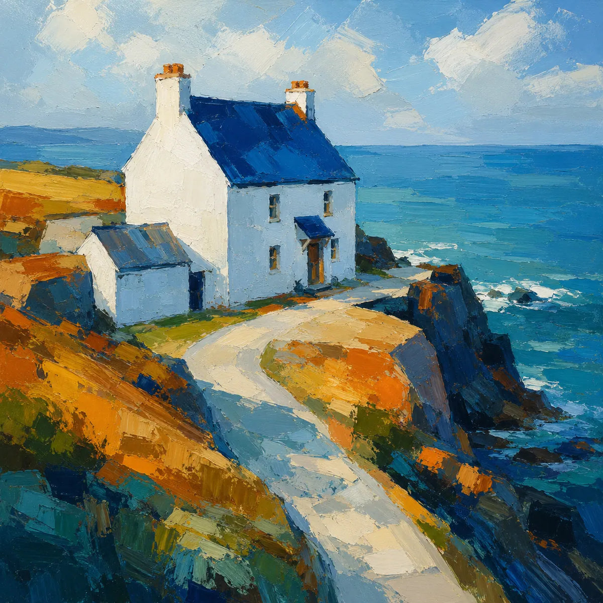 White Chapel Coastal Wall Art room scene 1 | Olyrel