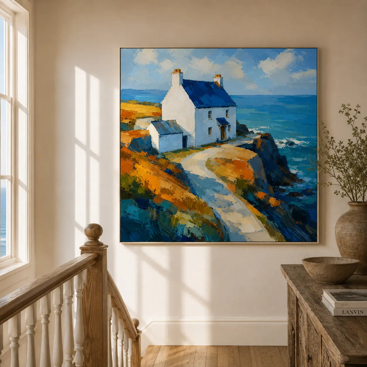 White Chapel Coastal Wall Art room scene 3 | Olyrel