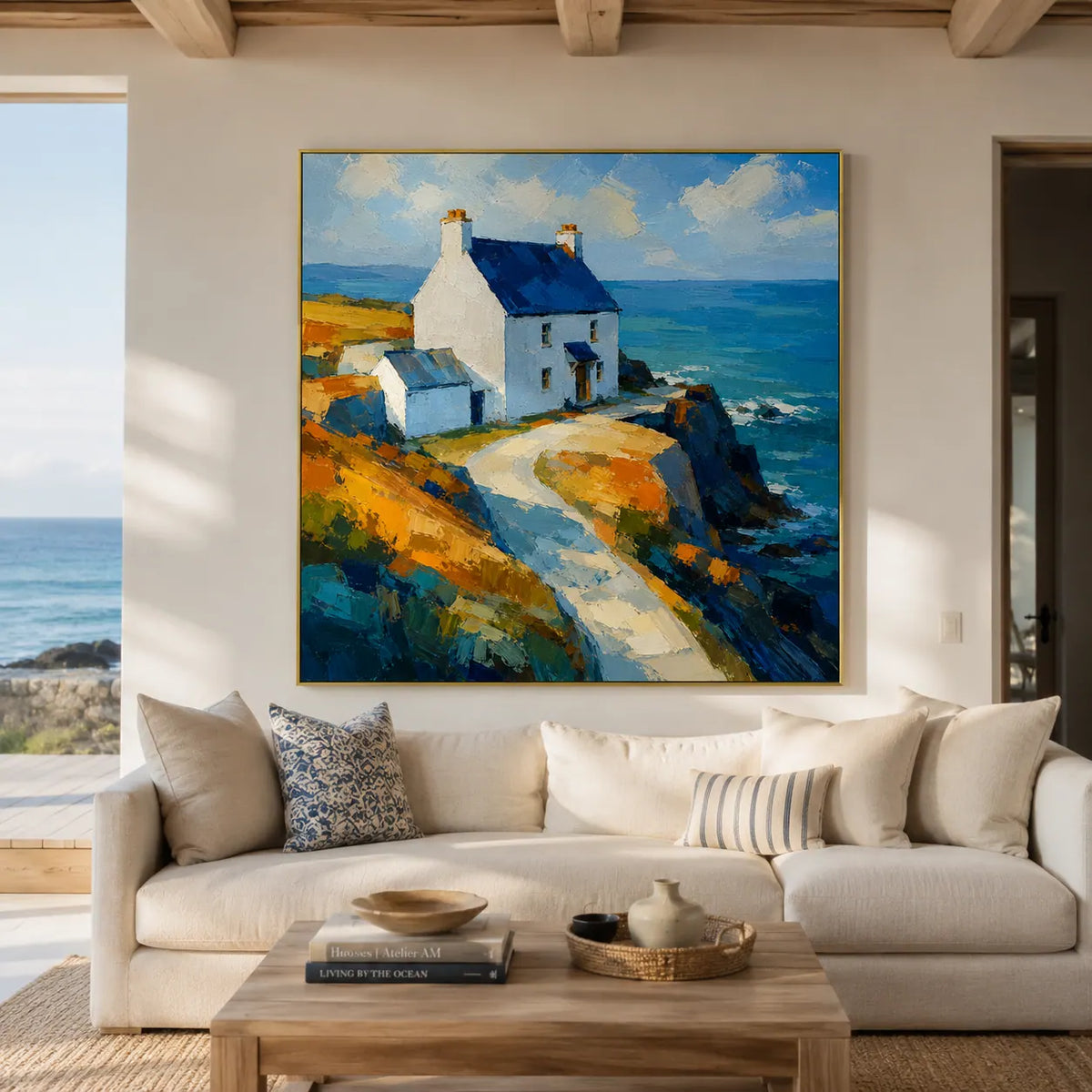 White Chapel Coastal Wall Art room scene 4 | Olyrel