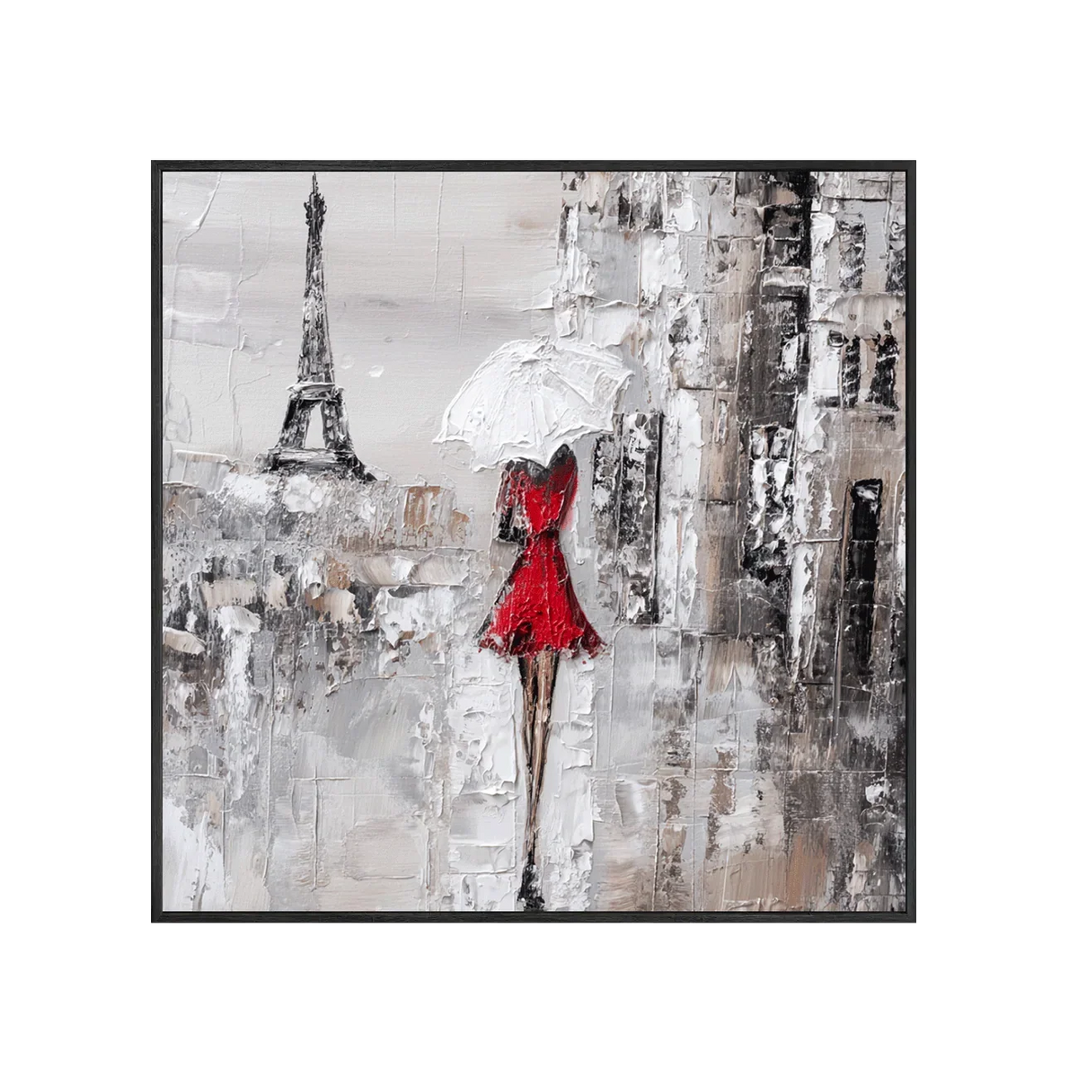 Red Dress Paris Wall Art | Olyrel