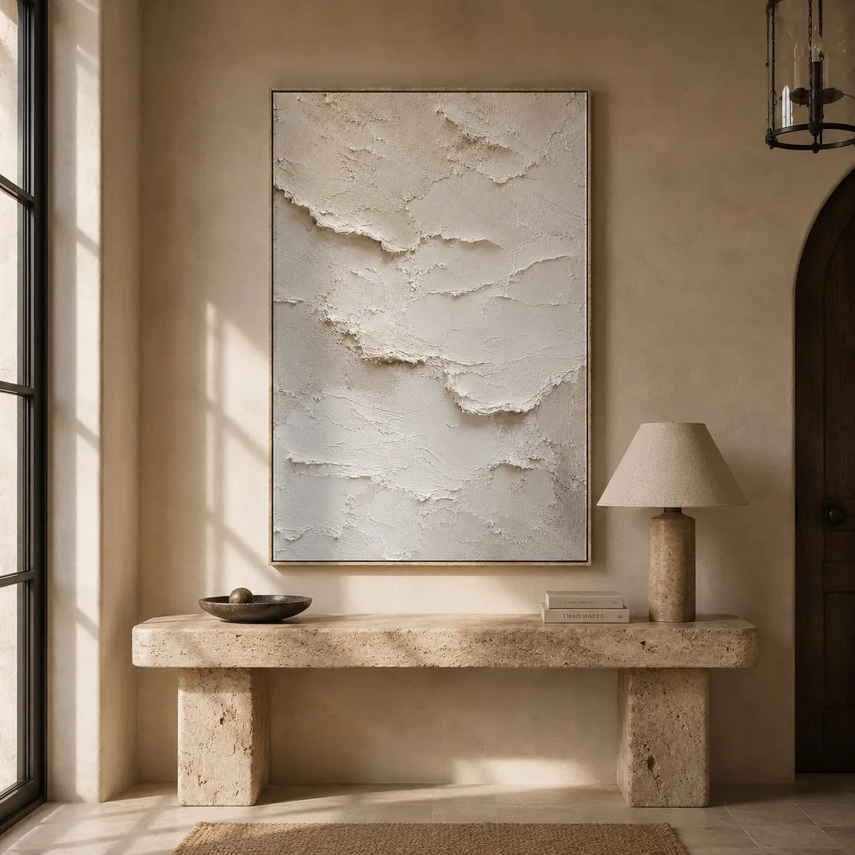 Layered Plaster Textured Wall Art room scene 2 | Olyrel