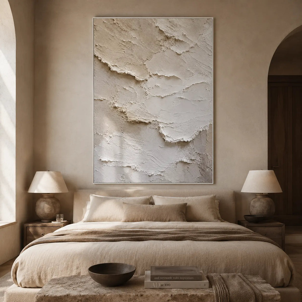 Layered Plaster Textured Wall Art room scene 6 | Olyrel