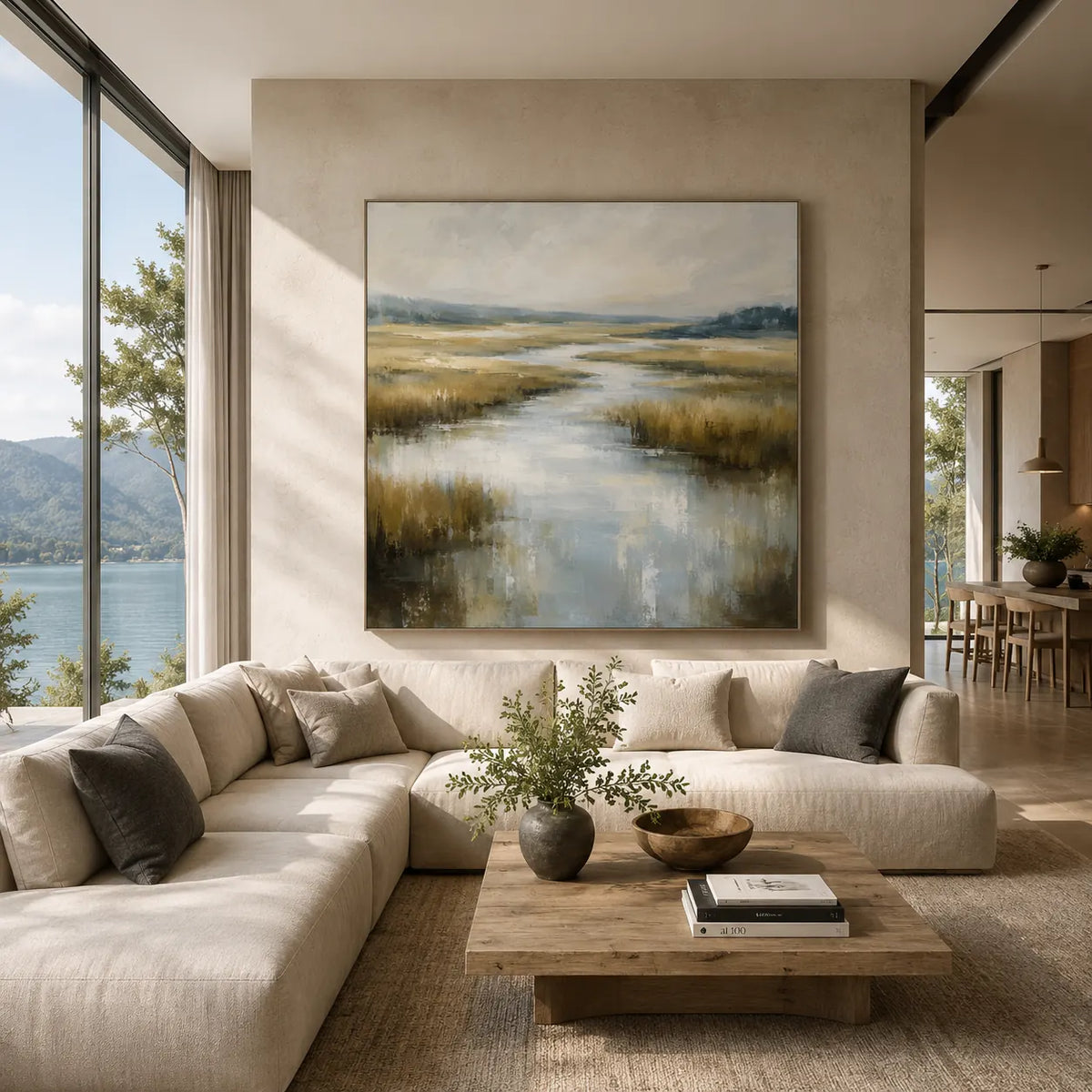 Marsh Light Landscape Wall Art room scene 2 | Olyrel