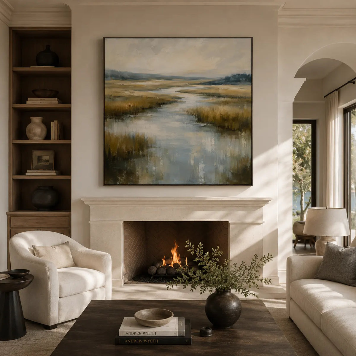 Marsh Light Landscape Wall Art room scene 3 | Olyrel