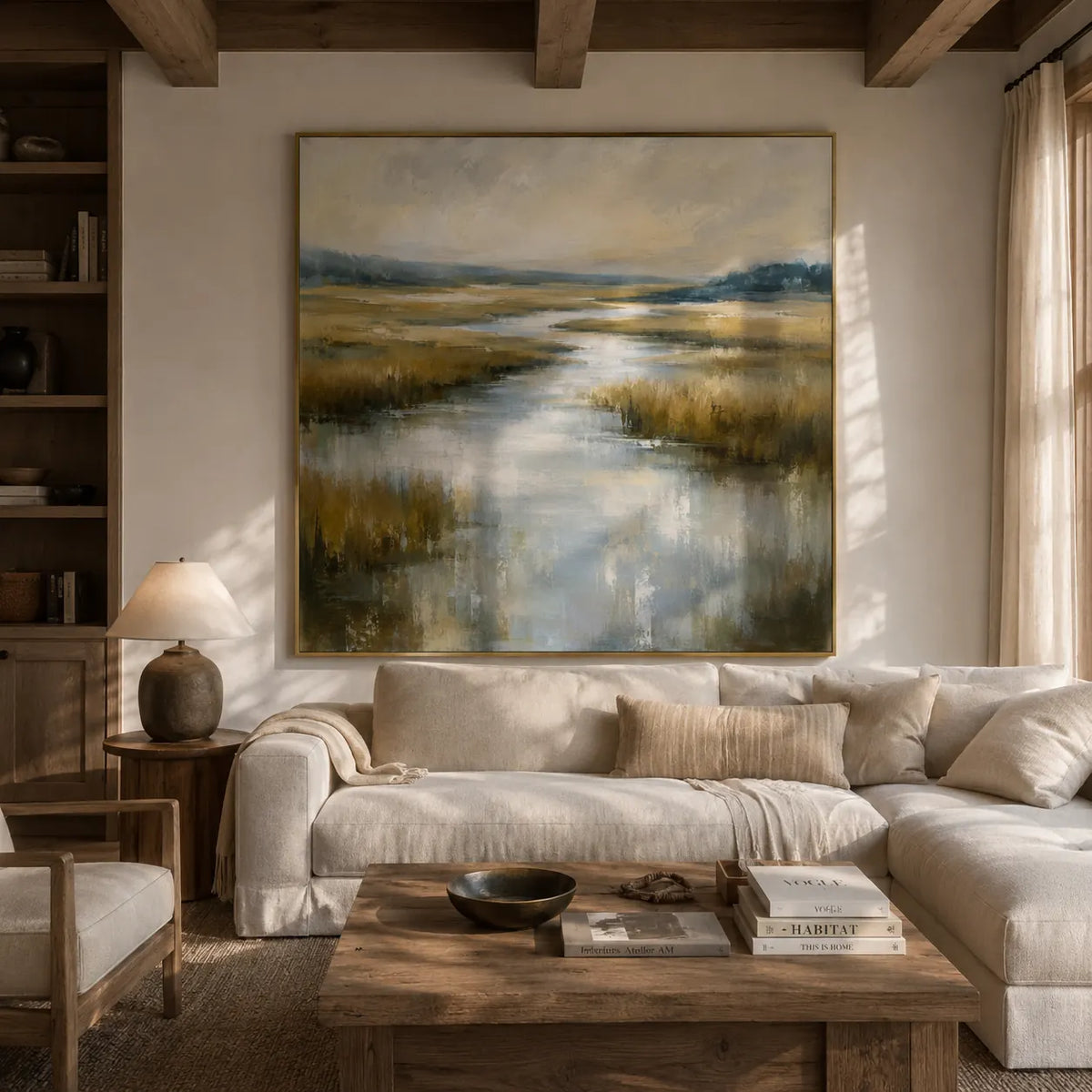 Marsh Light Landscape Wall Art room scene 5 | Olyrel