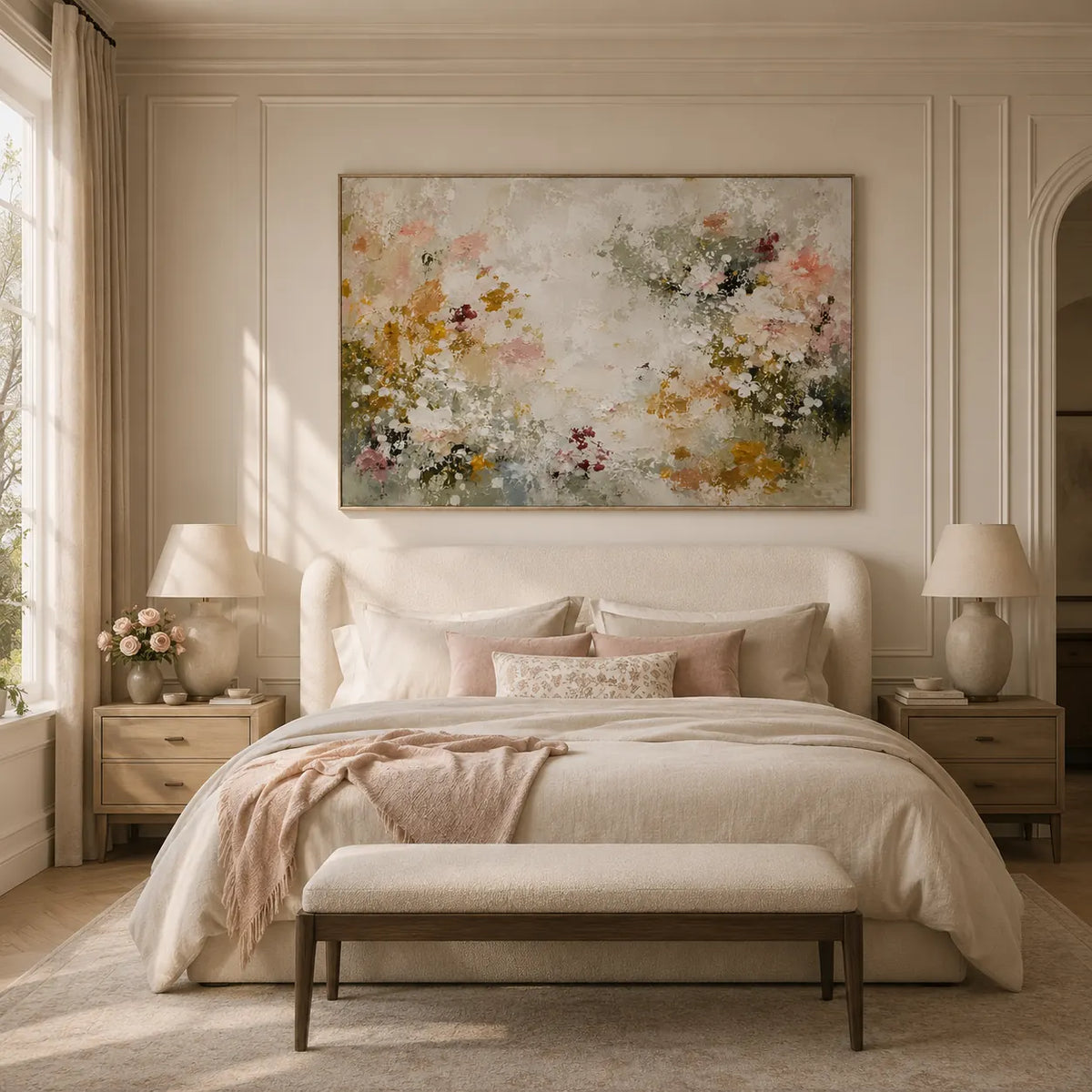 Wildflower Meadow Floral Wall Art room scene 2 | Olyrel