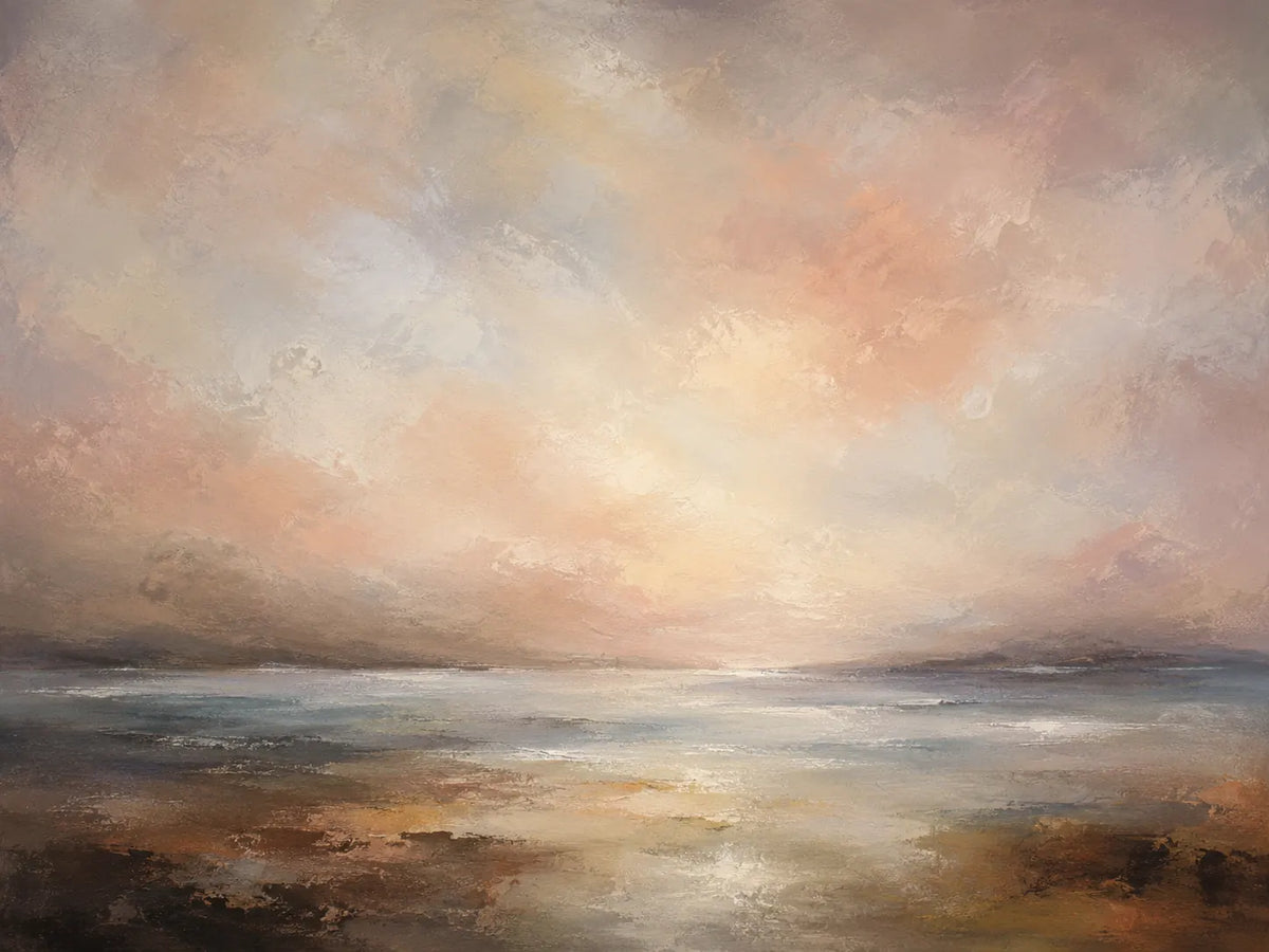 Rosewater Horizon Landscape Wall Art room scene 1 | Olyrel