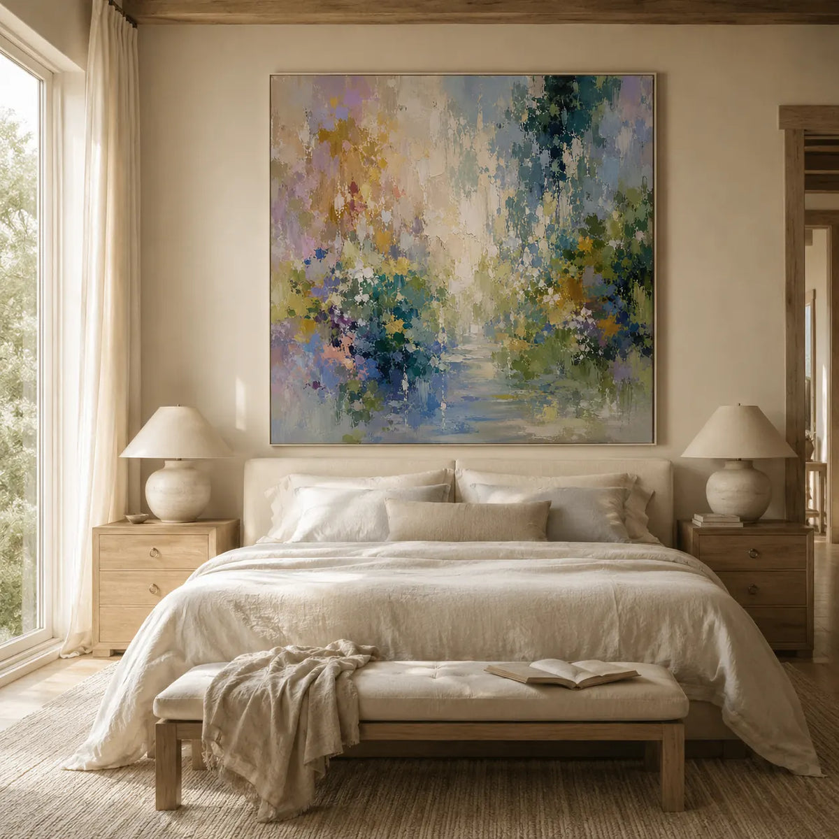 Garden Stream Floral Wall Art room scene 2 | Olyrel