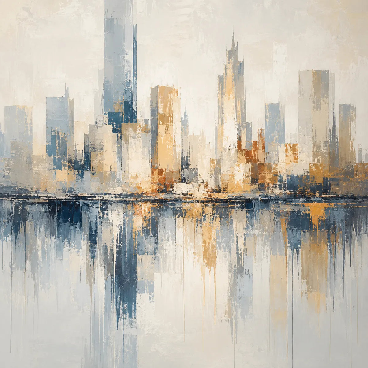 Harbor Skyline Cityscape Wall Art room scene 1 | Olyrel