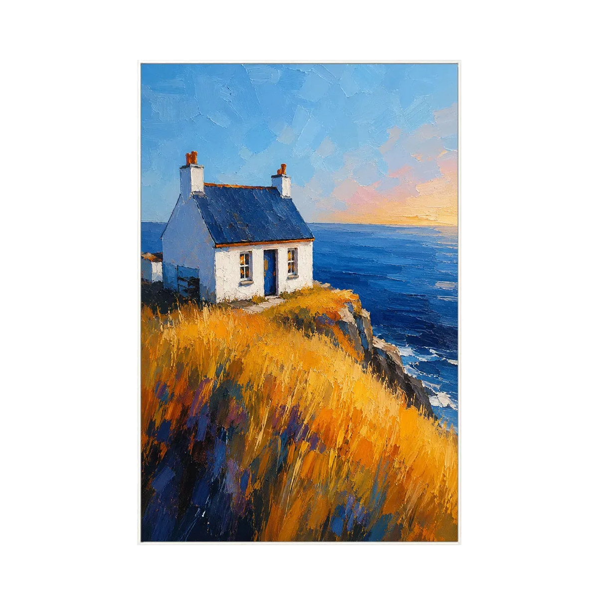 Cliff Cottage Coastal Wall Art | Olyrel