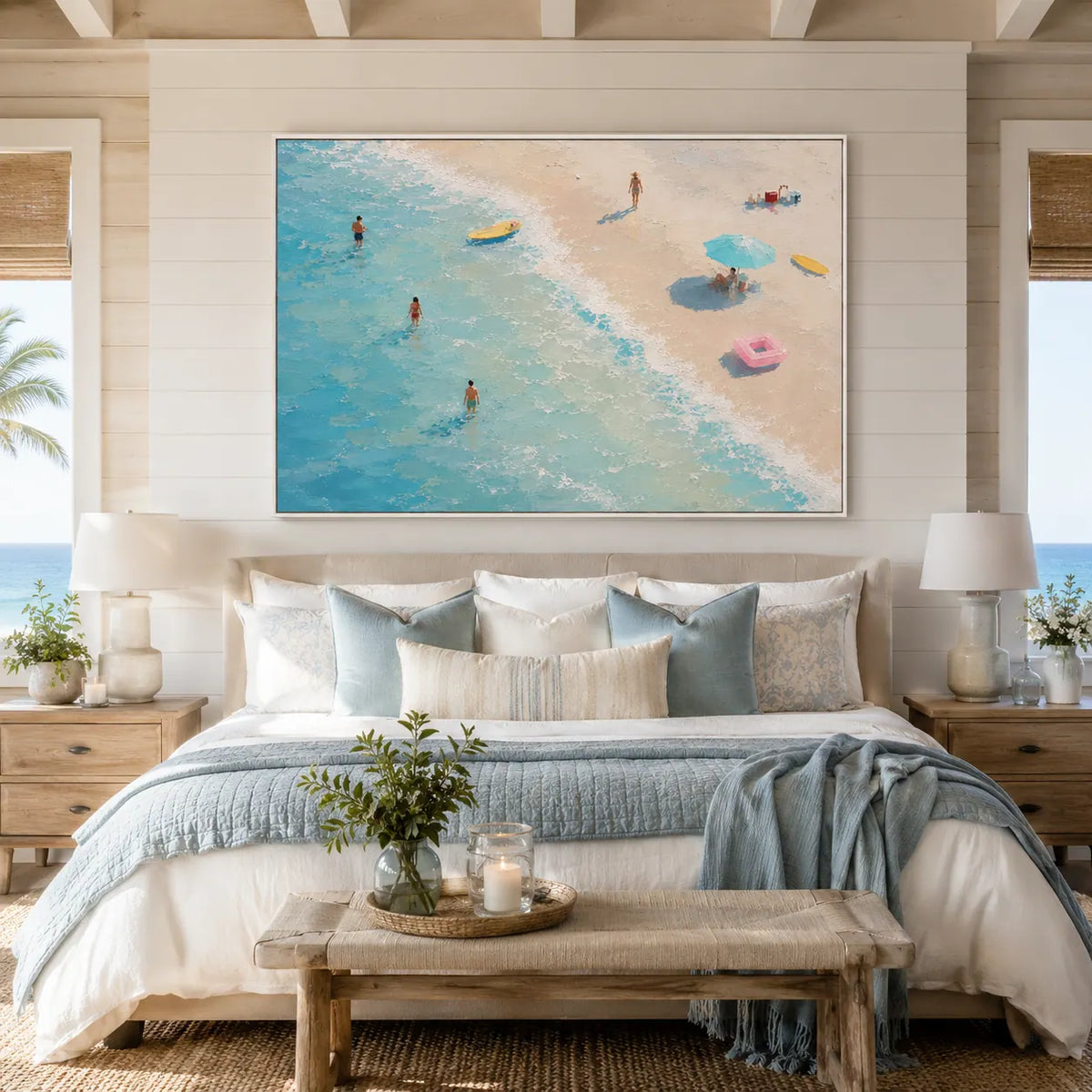 Aqua Shore Coastal Wall Art room scene 5 | Olyrel