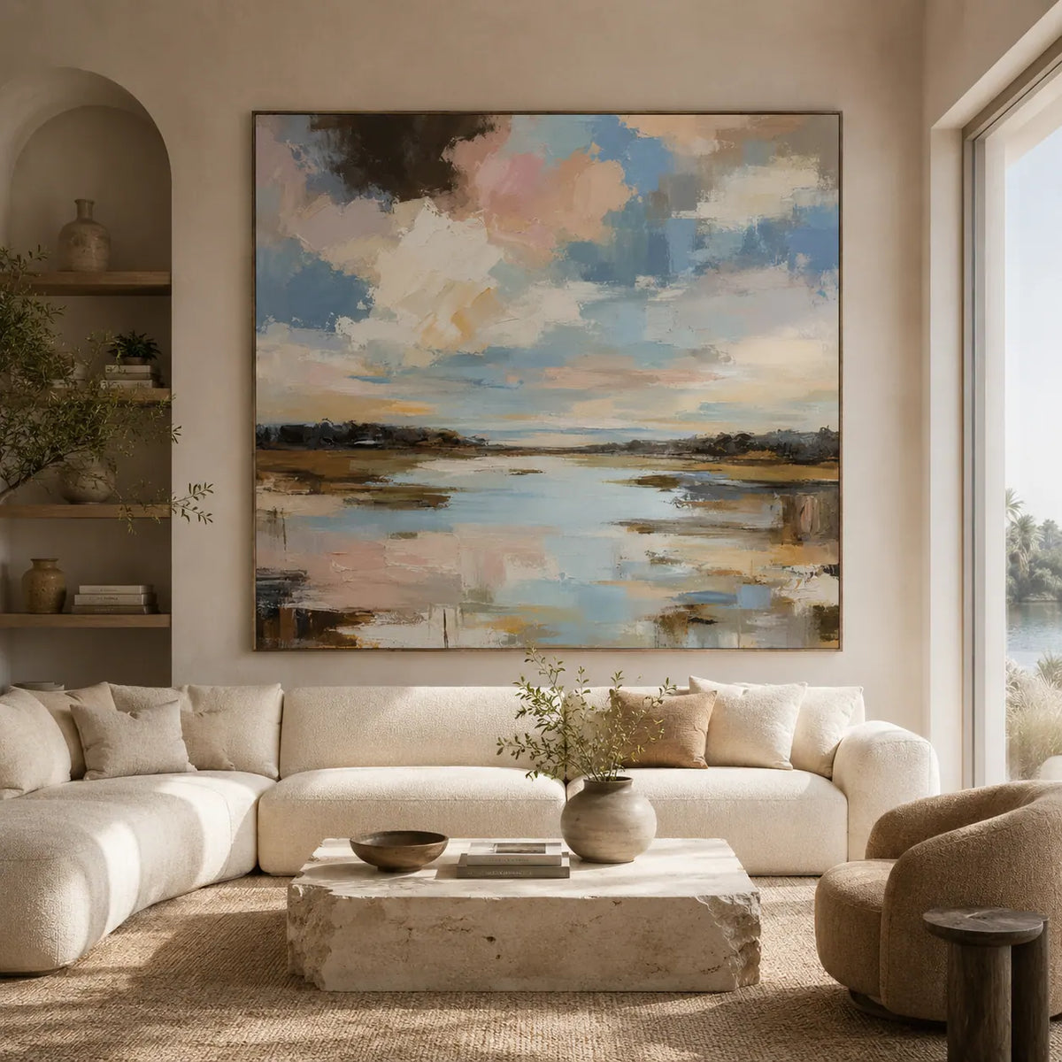 Cloud Marsh Landscape Wall Art room scene 3 | Olyrel