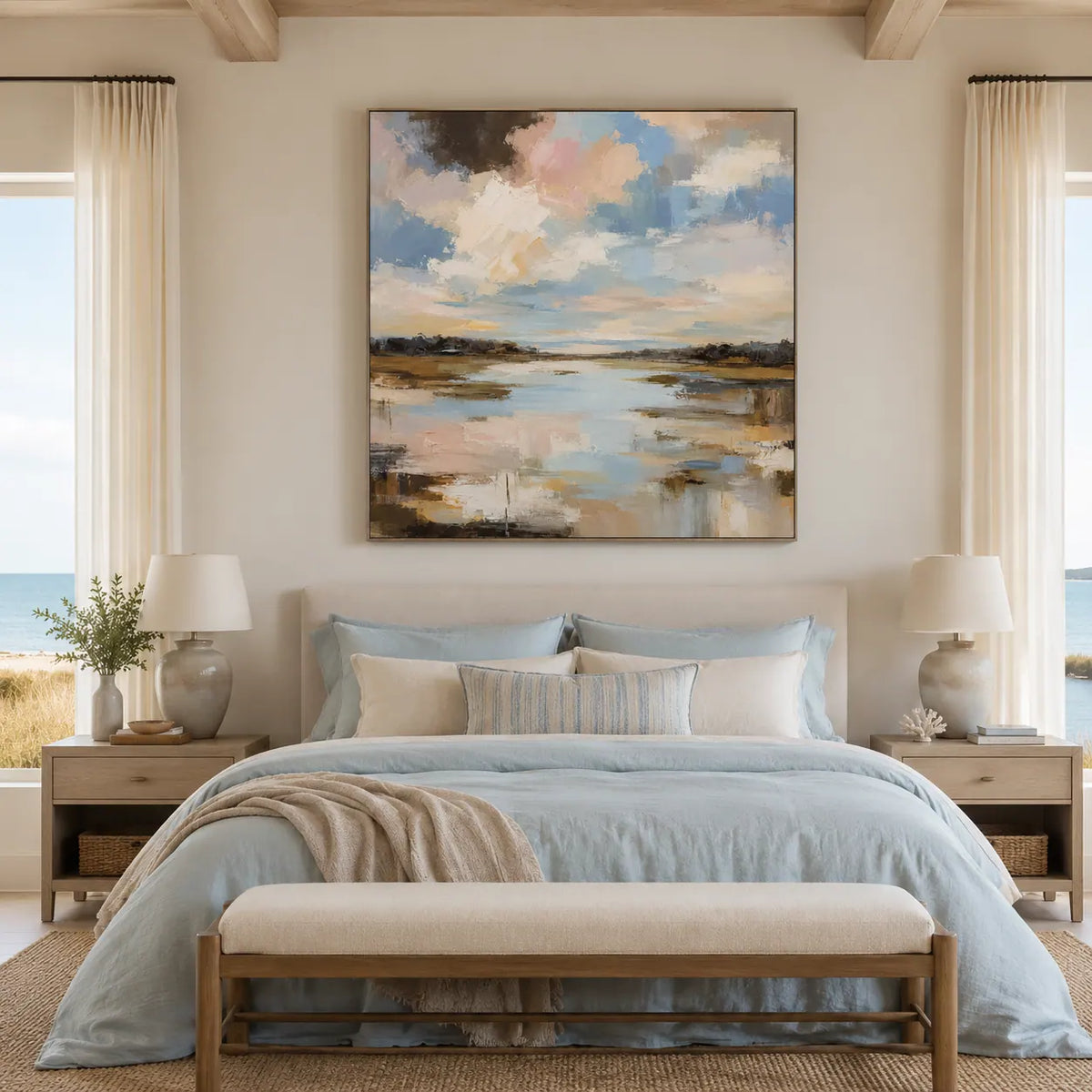 Cloud Marsh Landscape Wall Art room scene 6 | Olyrel