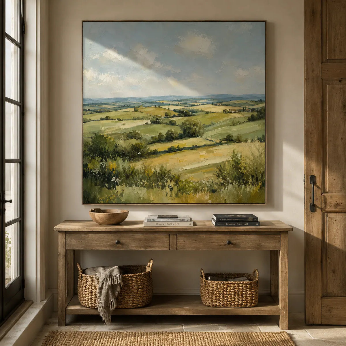 Green Valley Landscape Wall Art room scene 4 | Olyrel