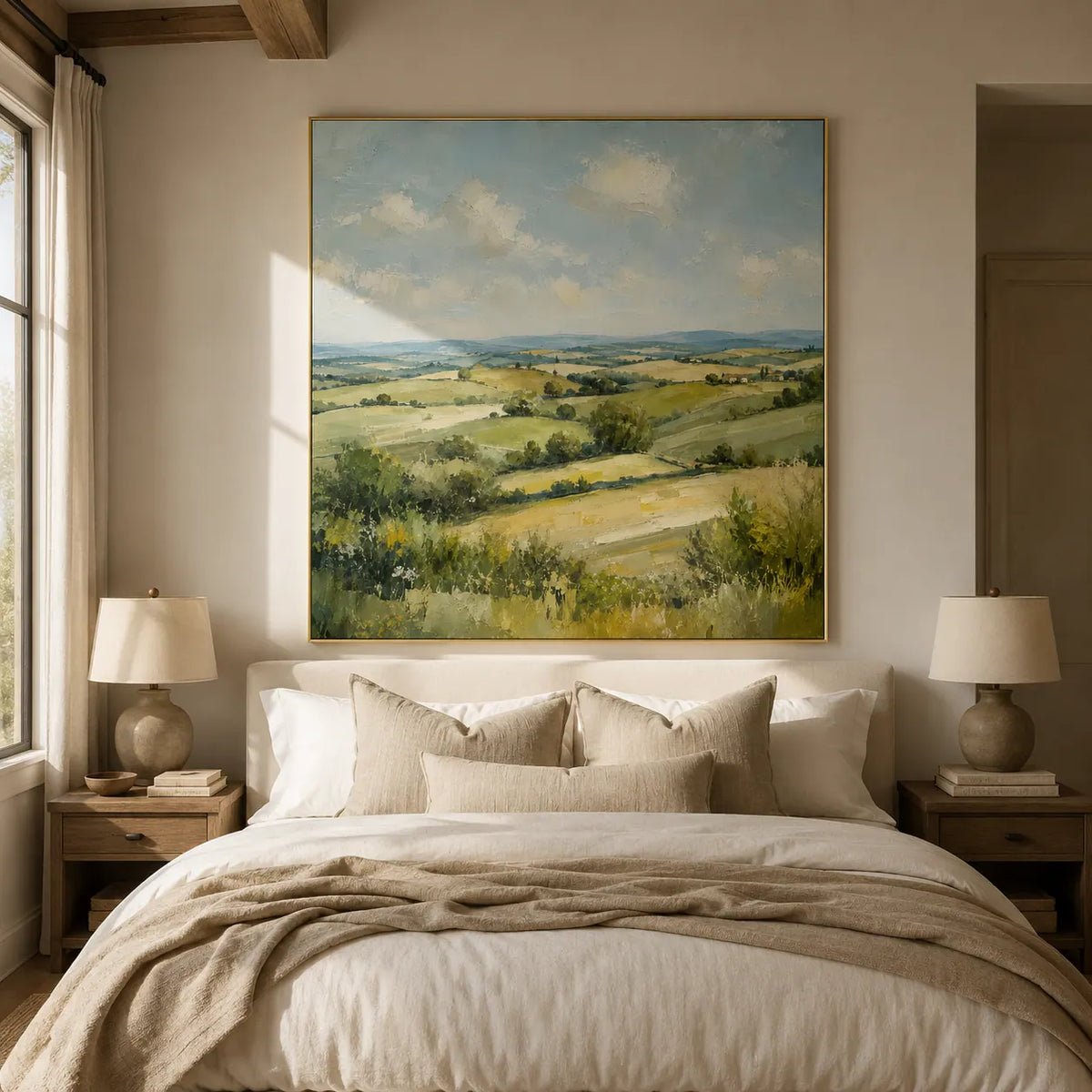 Green Valley Landscape Wall Art room scene 5 | Olyrel