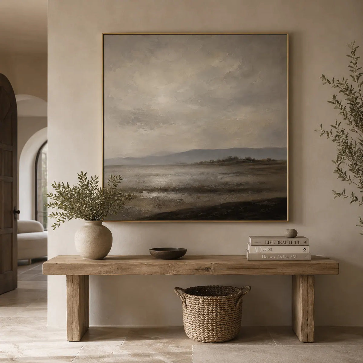 Gray Sound Landscape Wall Art room scene 4 | Olyrel