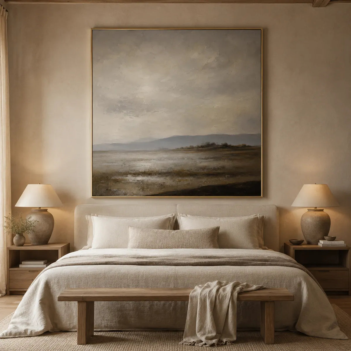 Gray Sound Landscape Wall Art room scene 6 | Olyrel