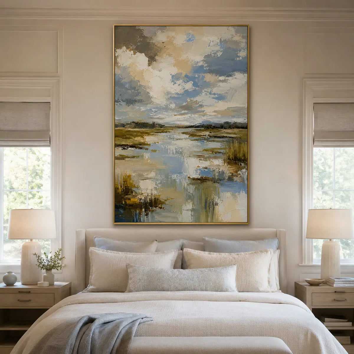 Quiet Marsh Landscape Wall Art room scene 4 | Olyrel