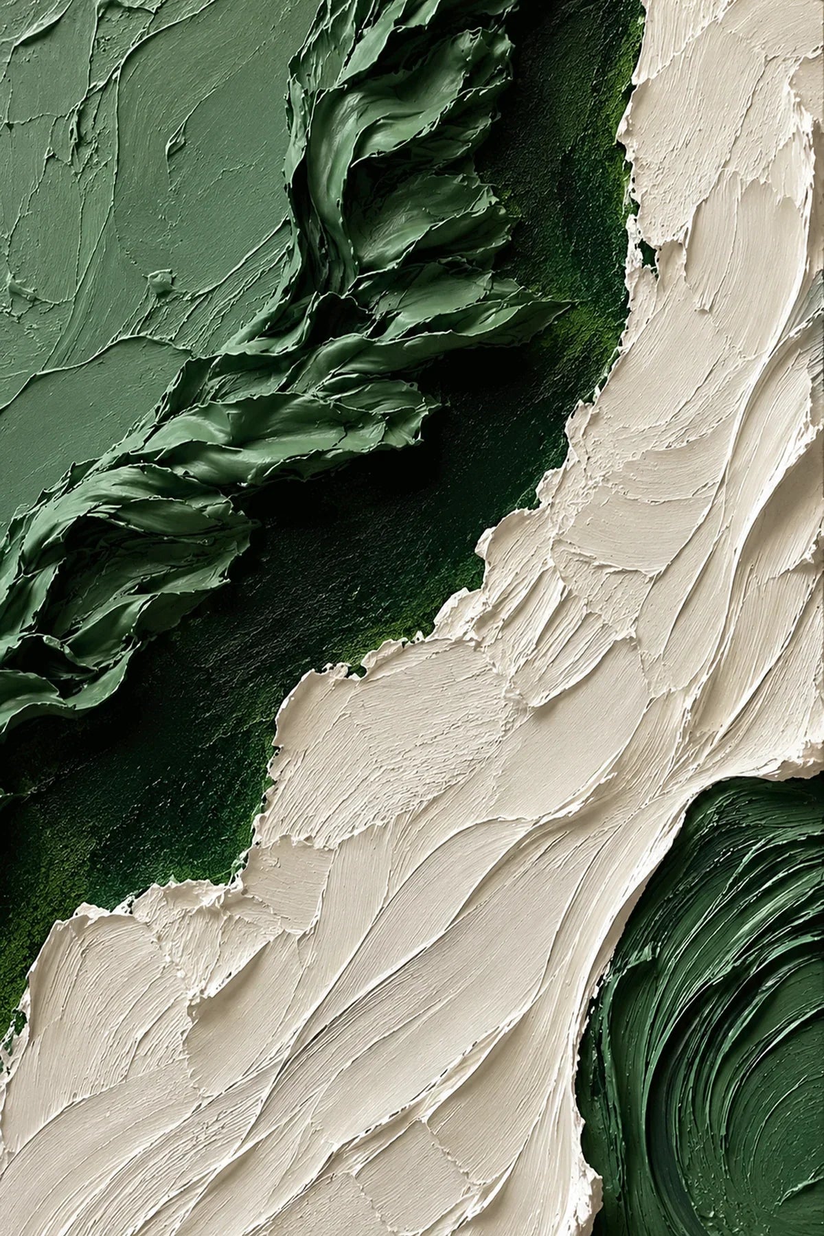 Original artwork view of Emerald Flow Textured Wall Art | Olyrel