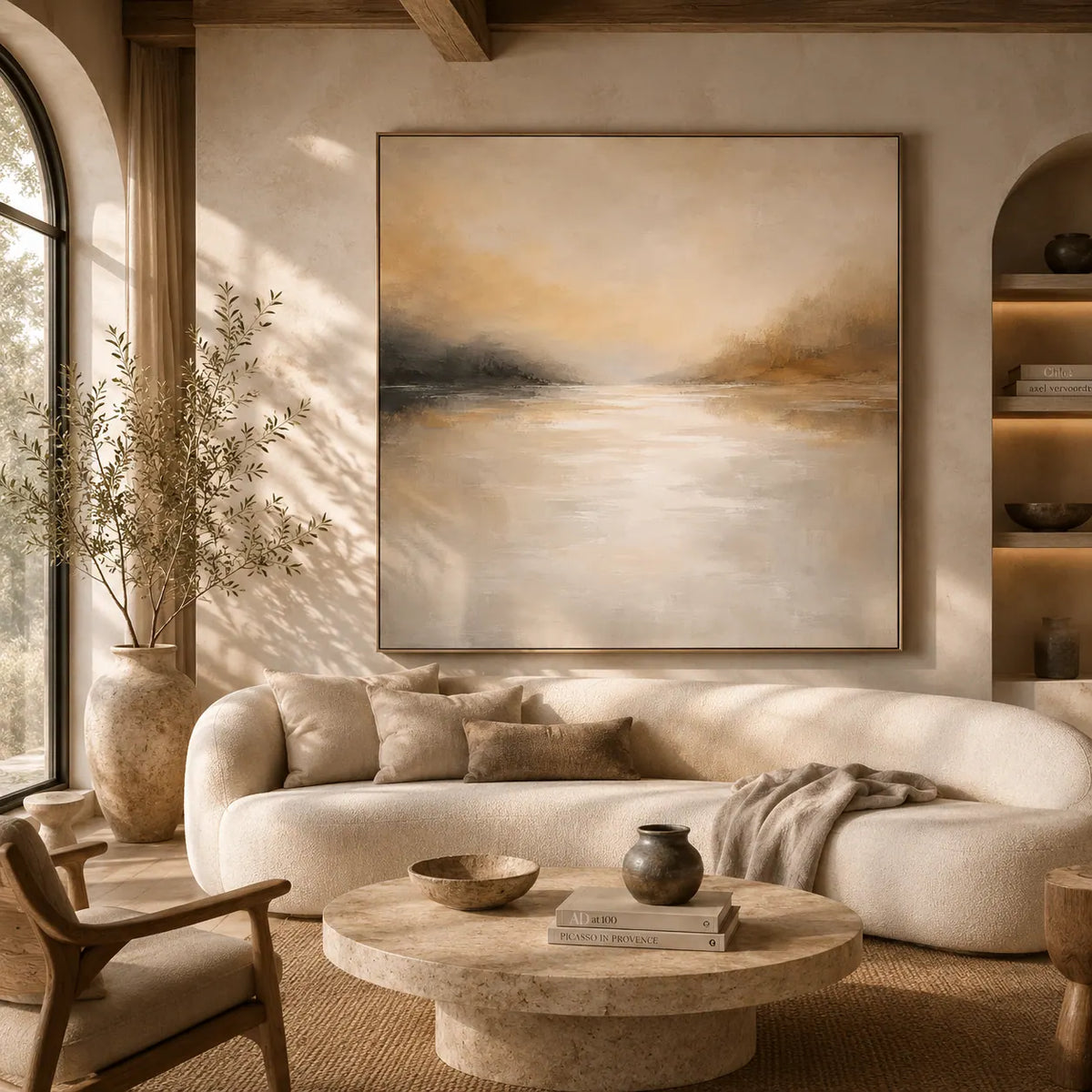Pearl Mist Seascape Wall Art room scene 6 | Olyrel