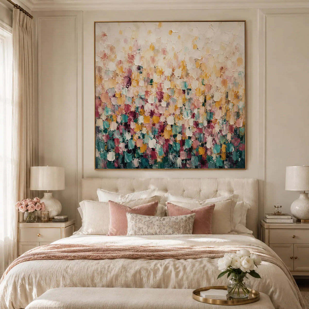 Confetti Bloom Floral Wall Art room scene 2 | Olyrel