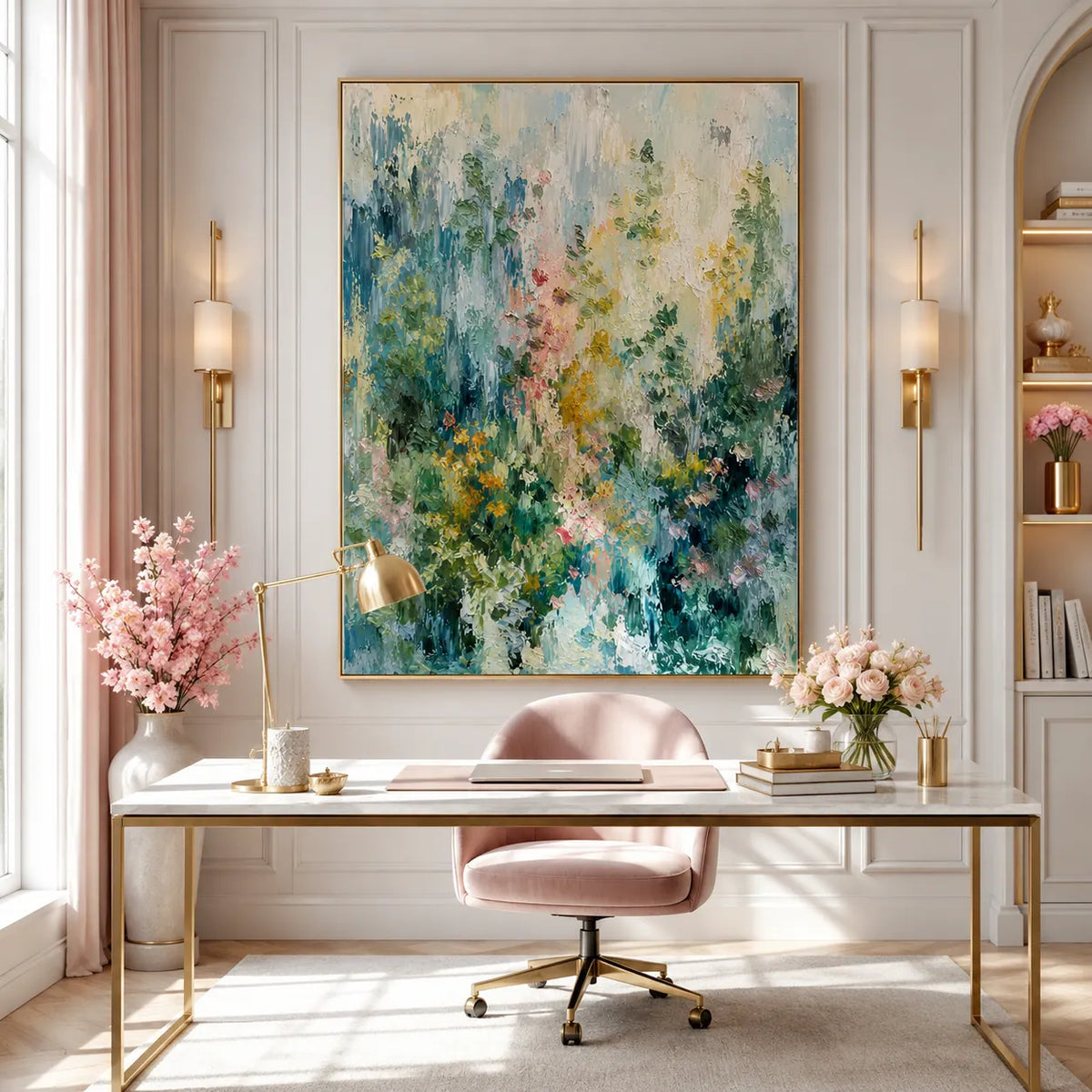 Rain Garden Floral Wall Art room scene 2 | Olyrel
