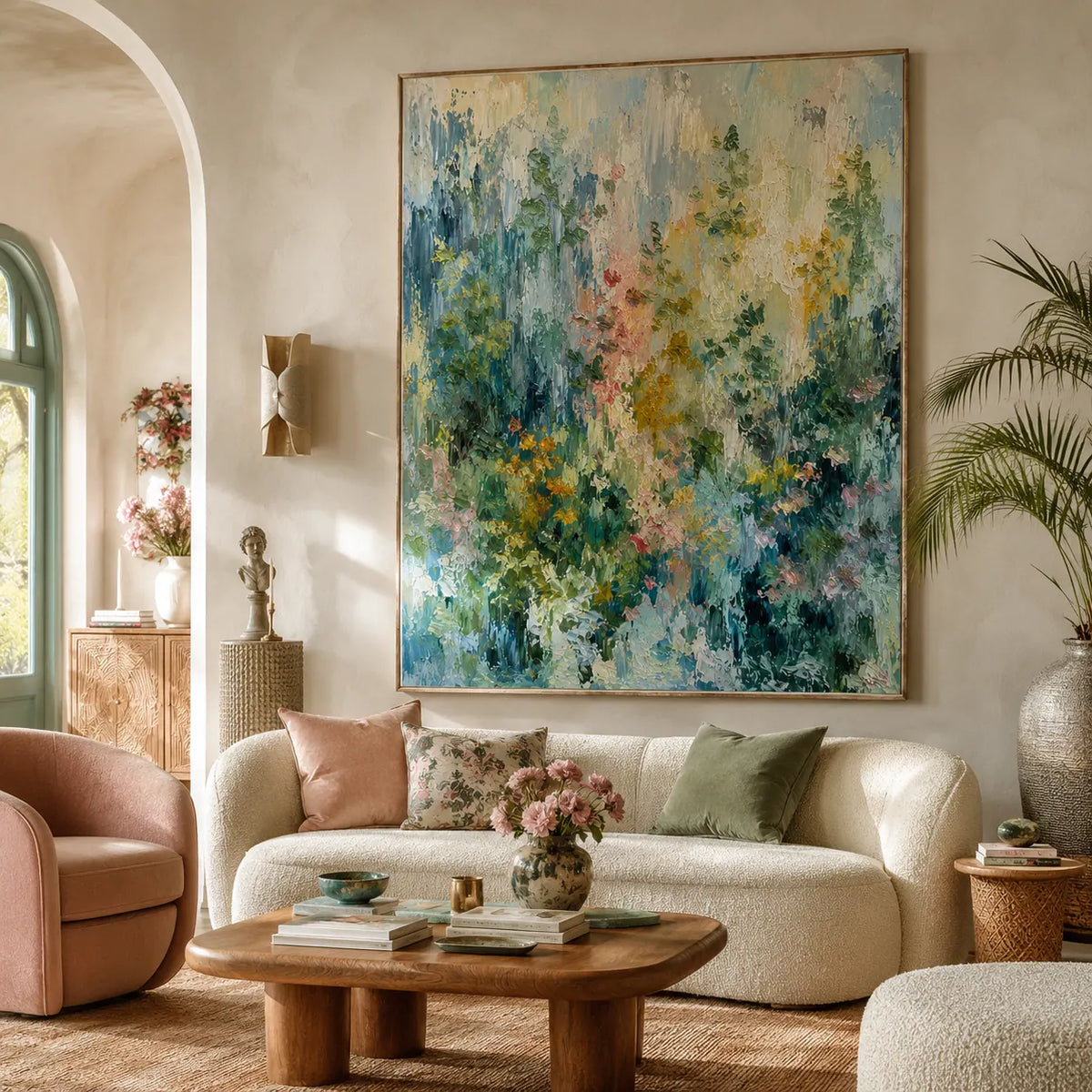 Rain Garden Floral Wall Art room scene 4 | Olyrel