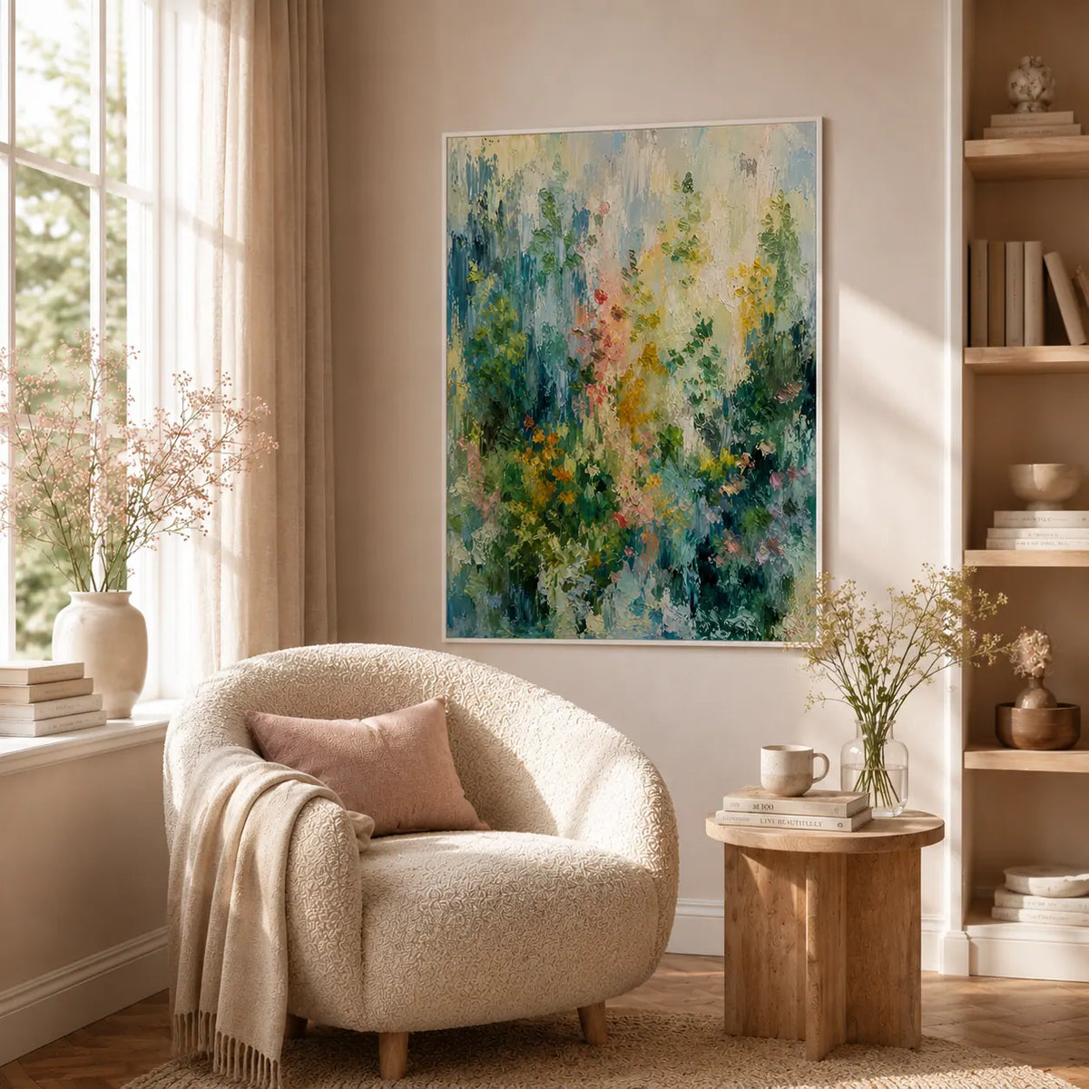 Rain Garden Floral Wall Art room scene 6 | Olyrel