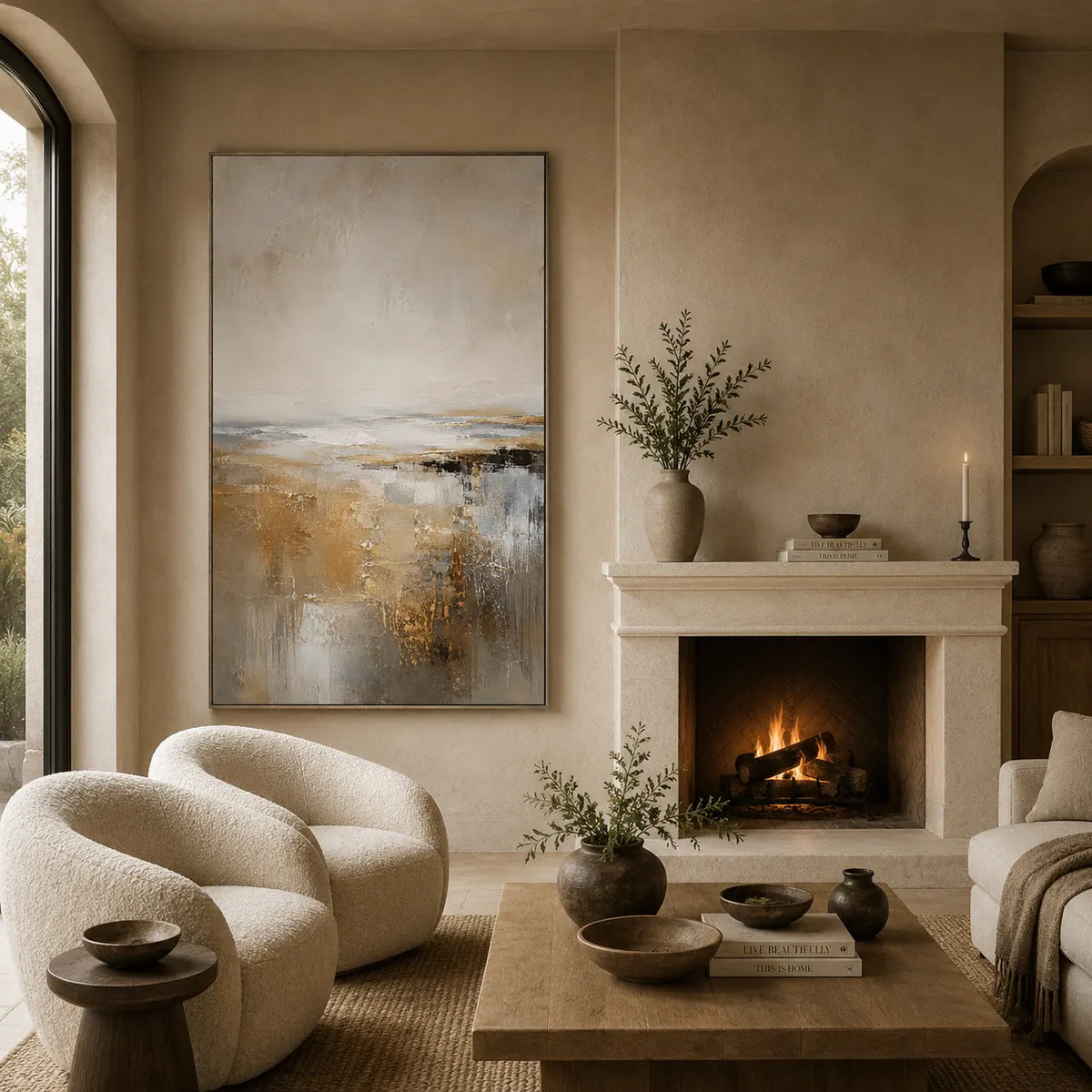 Bronze Mist Seascape Wall Art room scene 7 | Olyrel