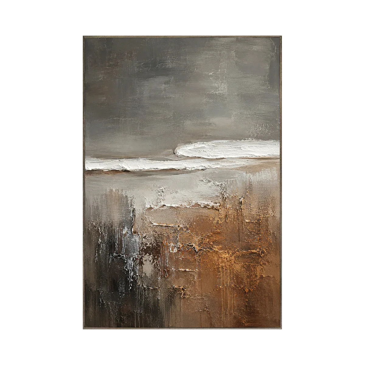 Charcoal Shore Seascape Wall Art | Olyrel