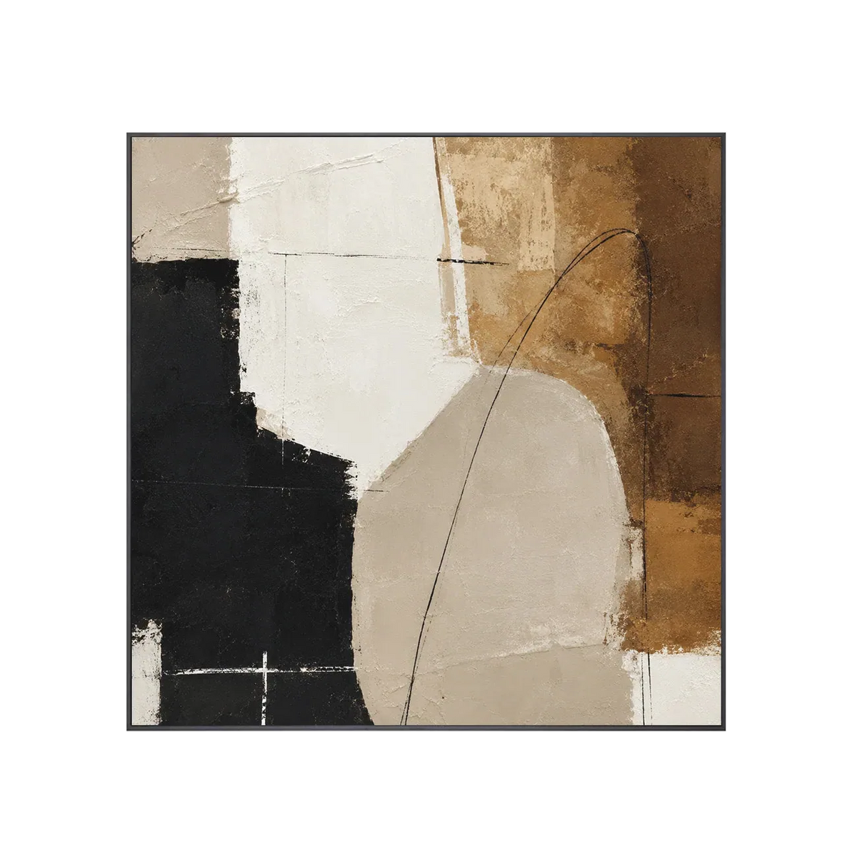 Ecru Figure Abstract Wall Art | Olyrel