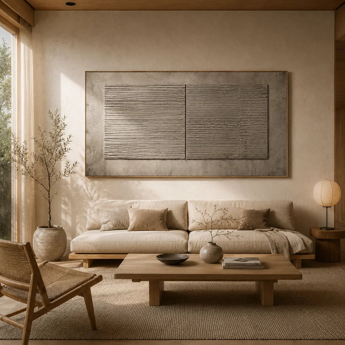 Slate Panel Textured Wall Art room scene 3 | Olyrel