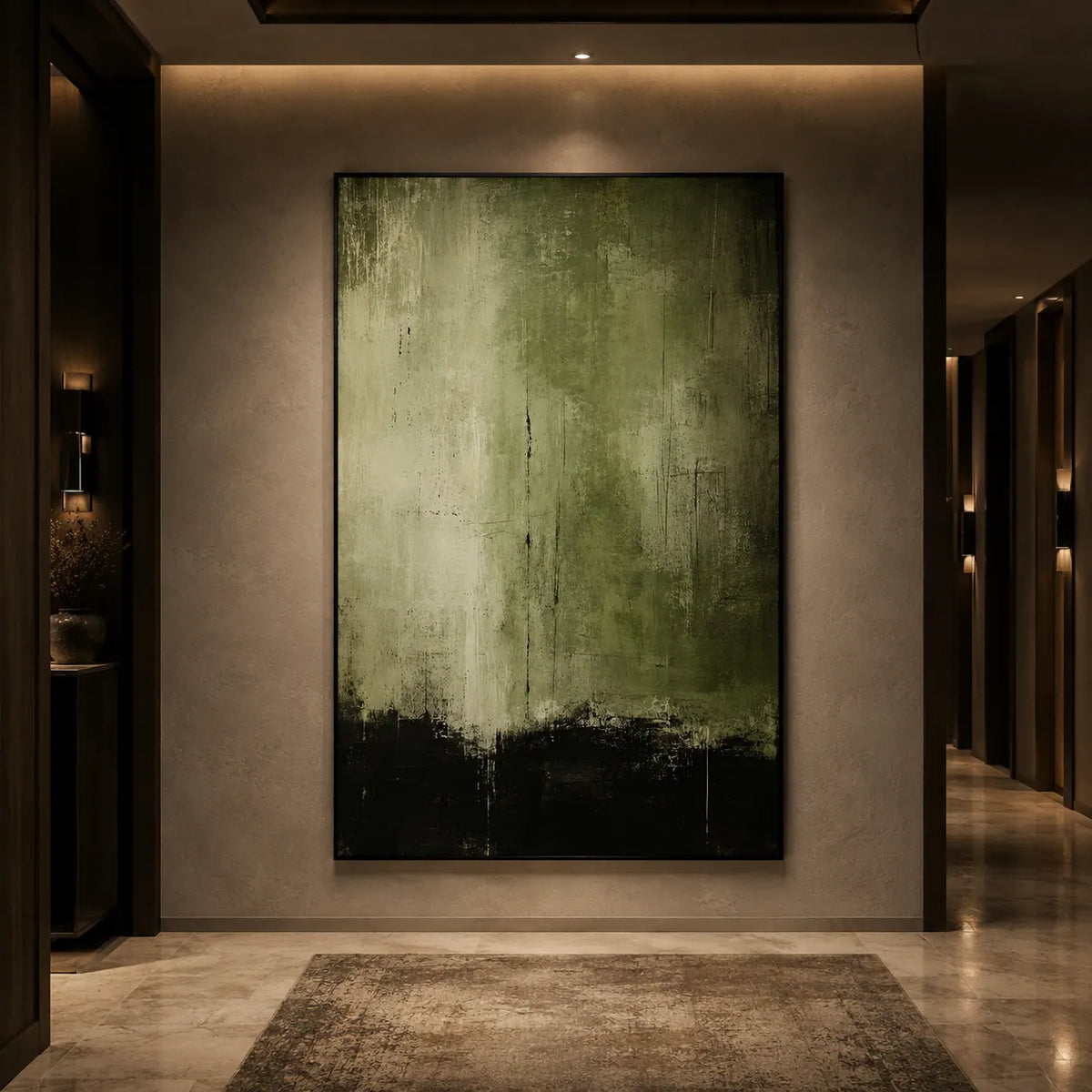 Olive Shadow Textured Wall Art room scene 6 | Olyrel
